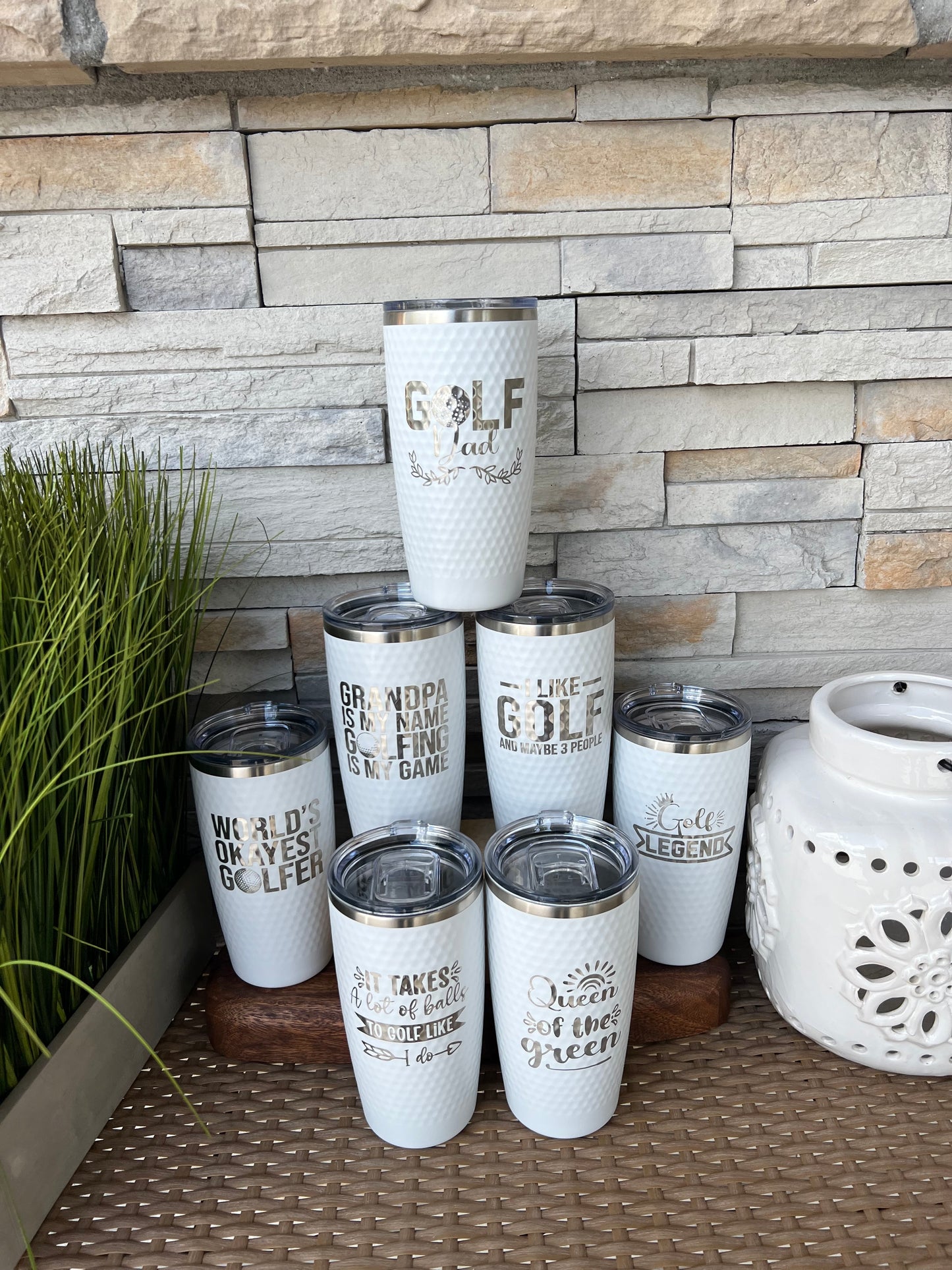 Dimpled, Golf 20oz Stainless Steel Tumbler