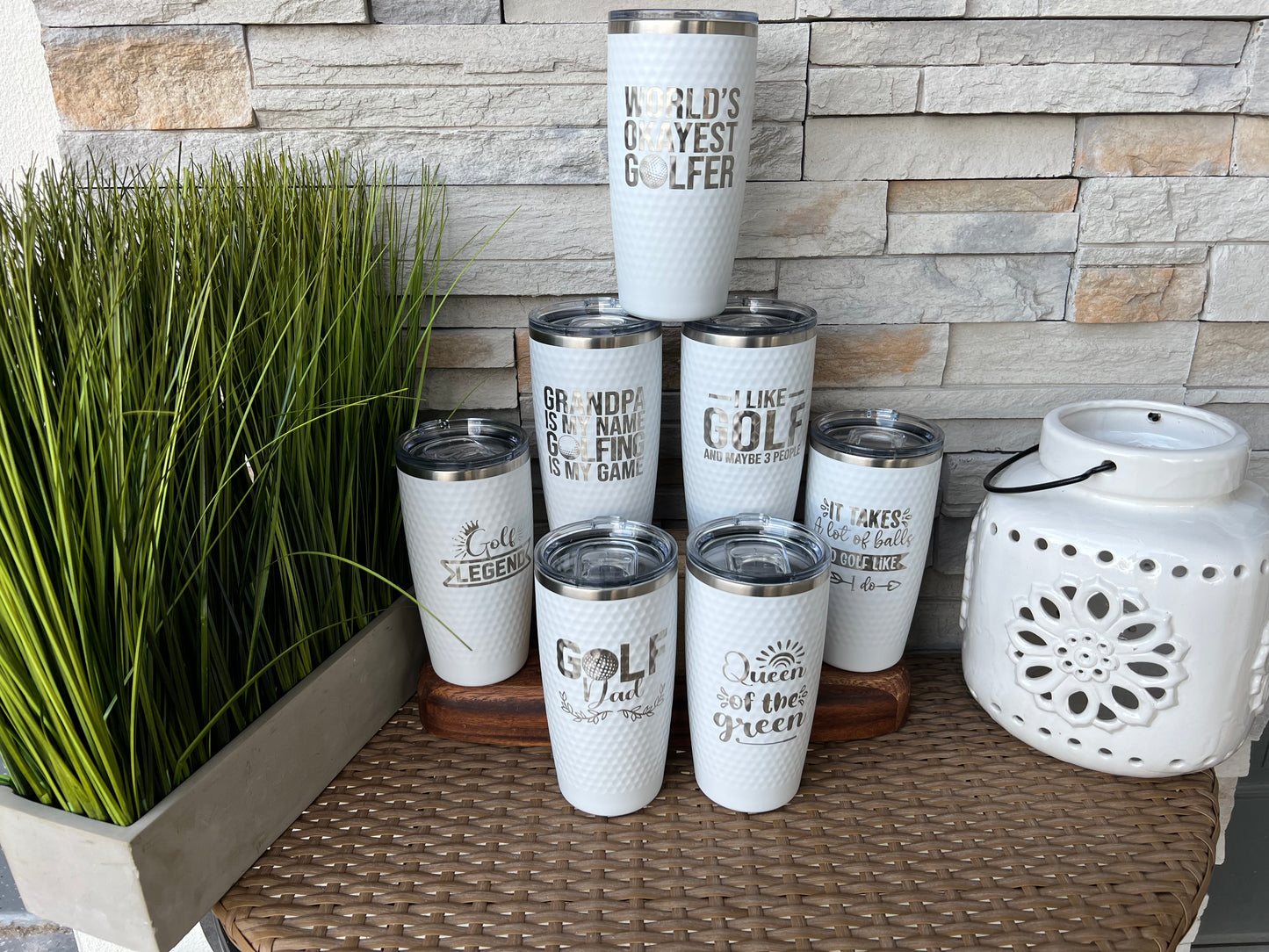 Dimpled, Golf 20oz Stainless Steel Tumbler