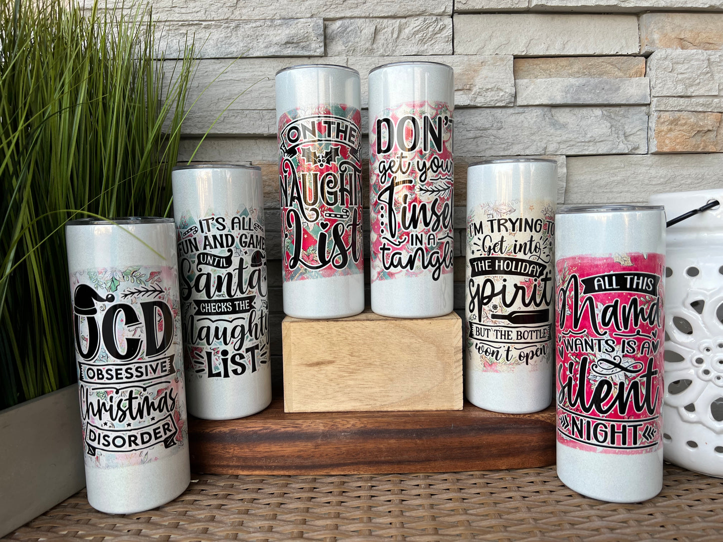 2023 Christmas Shimmer 20oz Skinny Tumbler