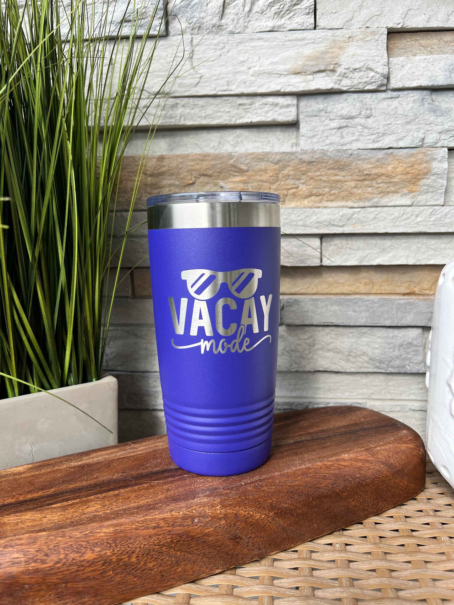 Vacay Mode, Beach Theme 20oz Stainless Steel Tumbler Multiple Color Options