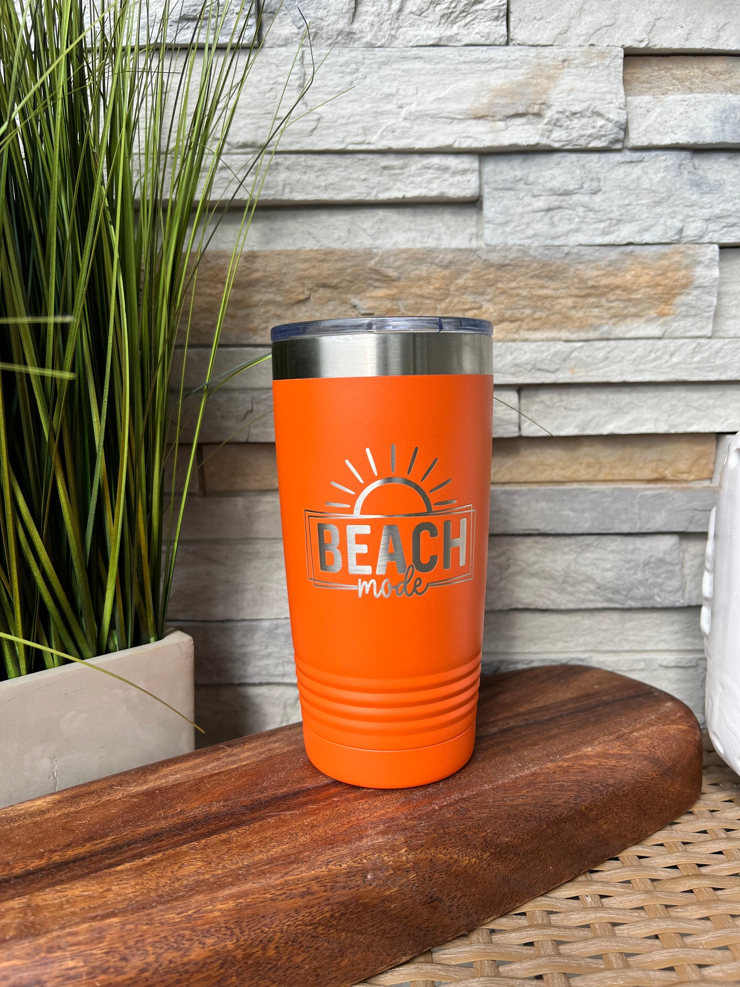 Beach Mode, Beach Theme 20oz Stainless Steel Tumbler Multiple Color Options