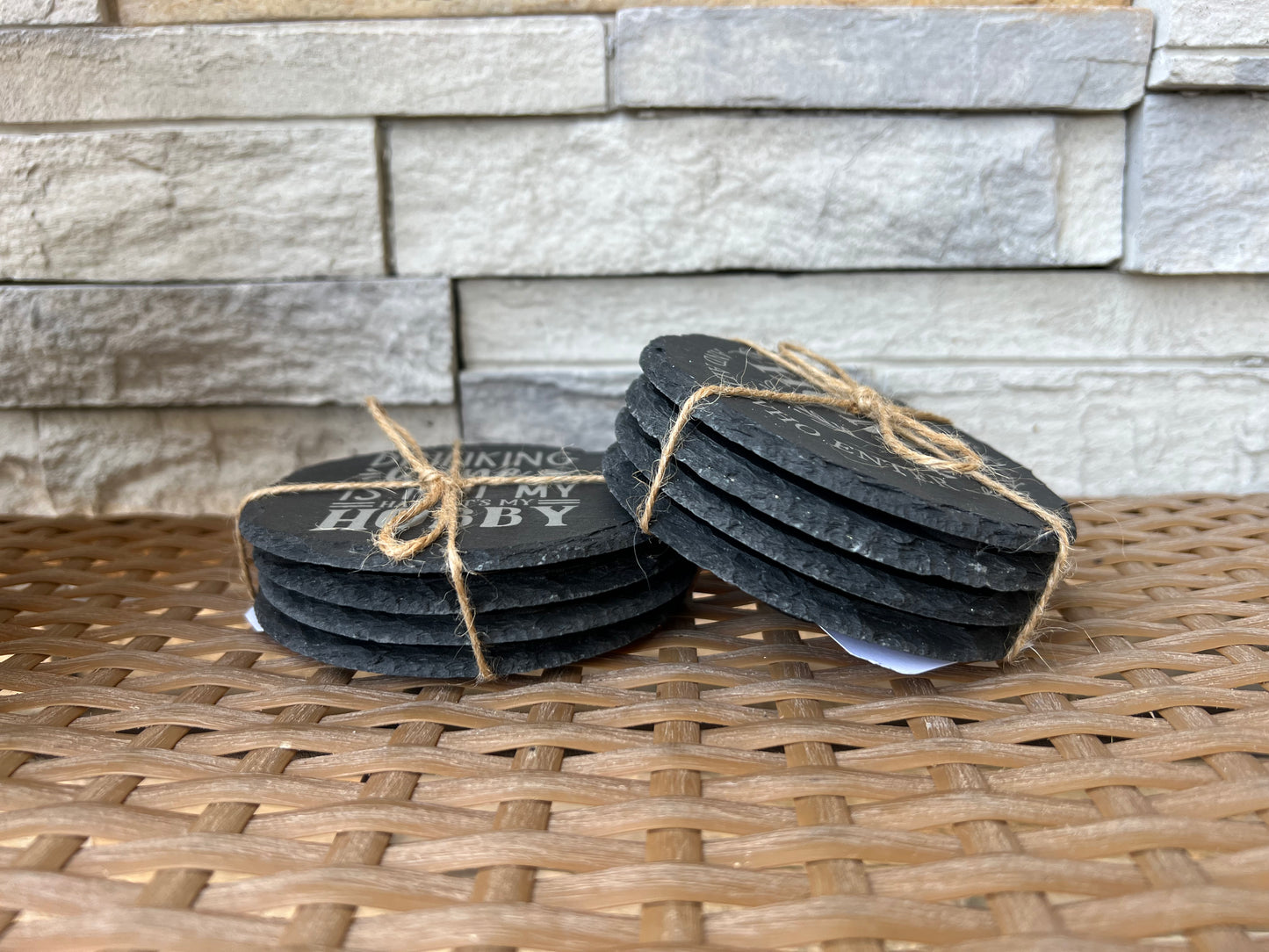 If You Leave a Stain Slate Coasters 4 Pack Round