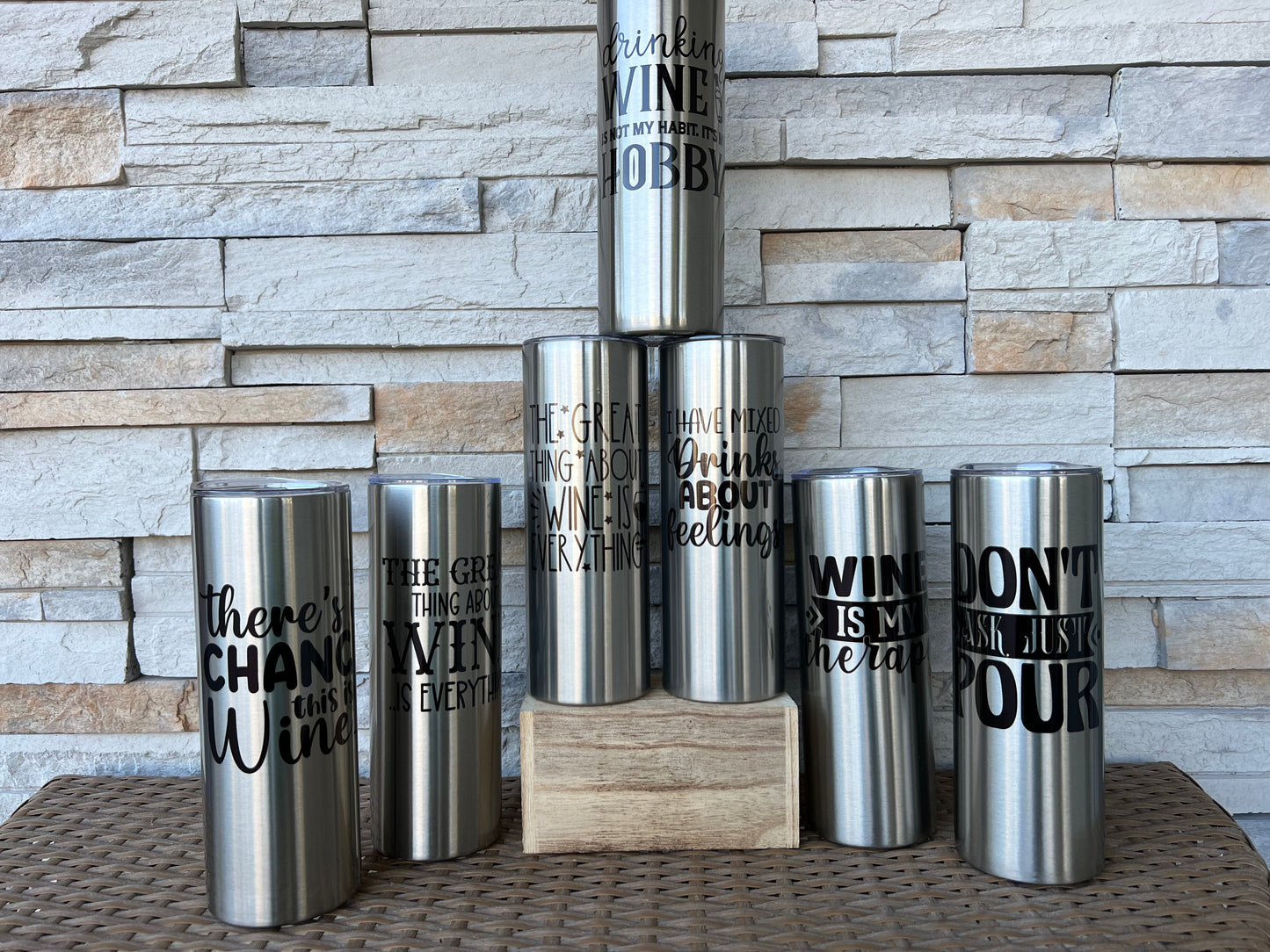 The Great Thing About Wine Is Everything 20oz Skinny Sublimation Tumbler