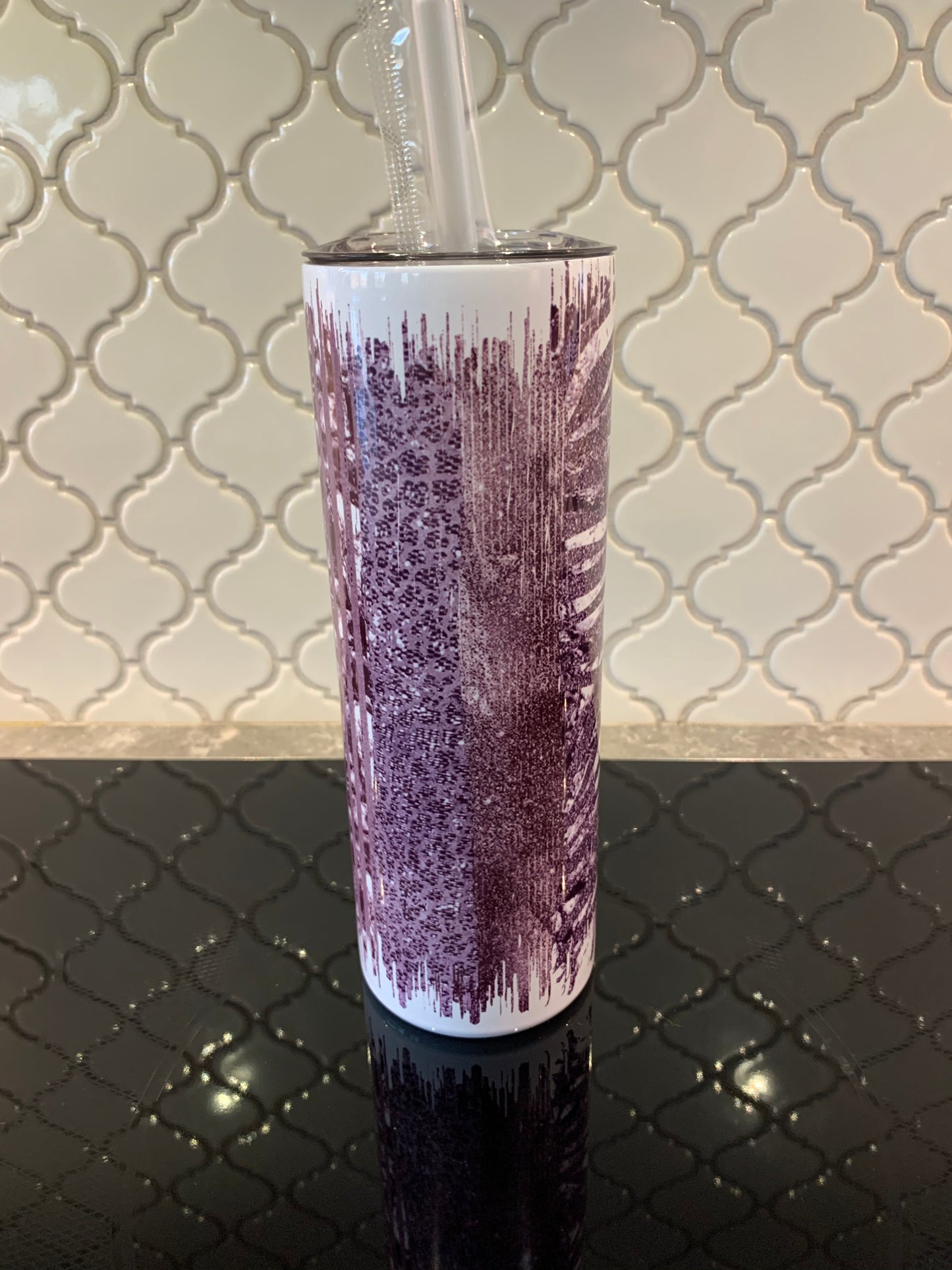 Purple paint Stripes 20oz Skinny Sublimation Tumbler