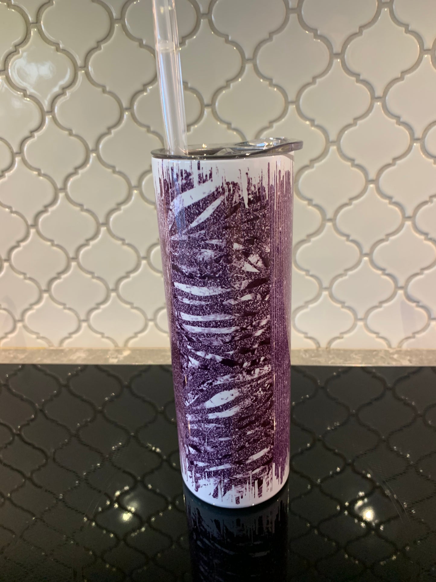 Purple paint Stripes 20oz Skinny Sublimation Tumbler
