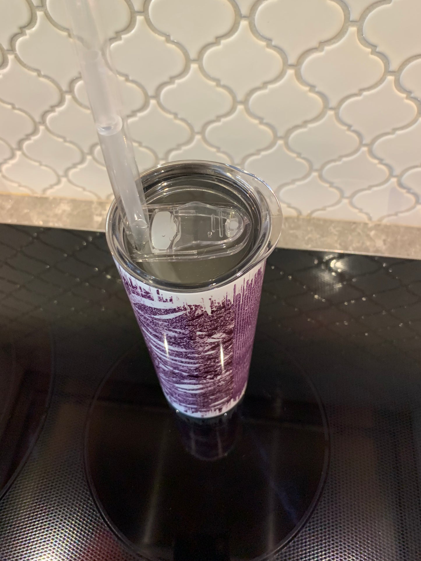 Purple paint Stripes 20oz Skinny Sublimation Tumbler