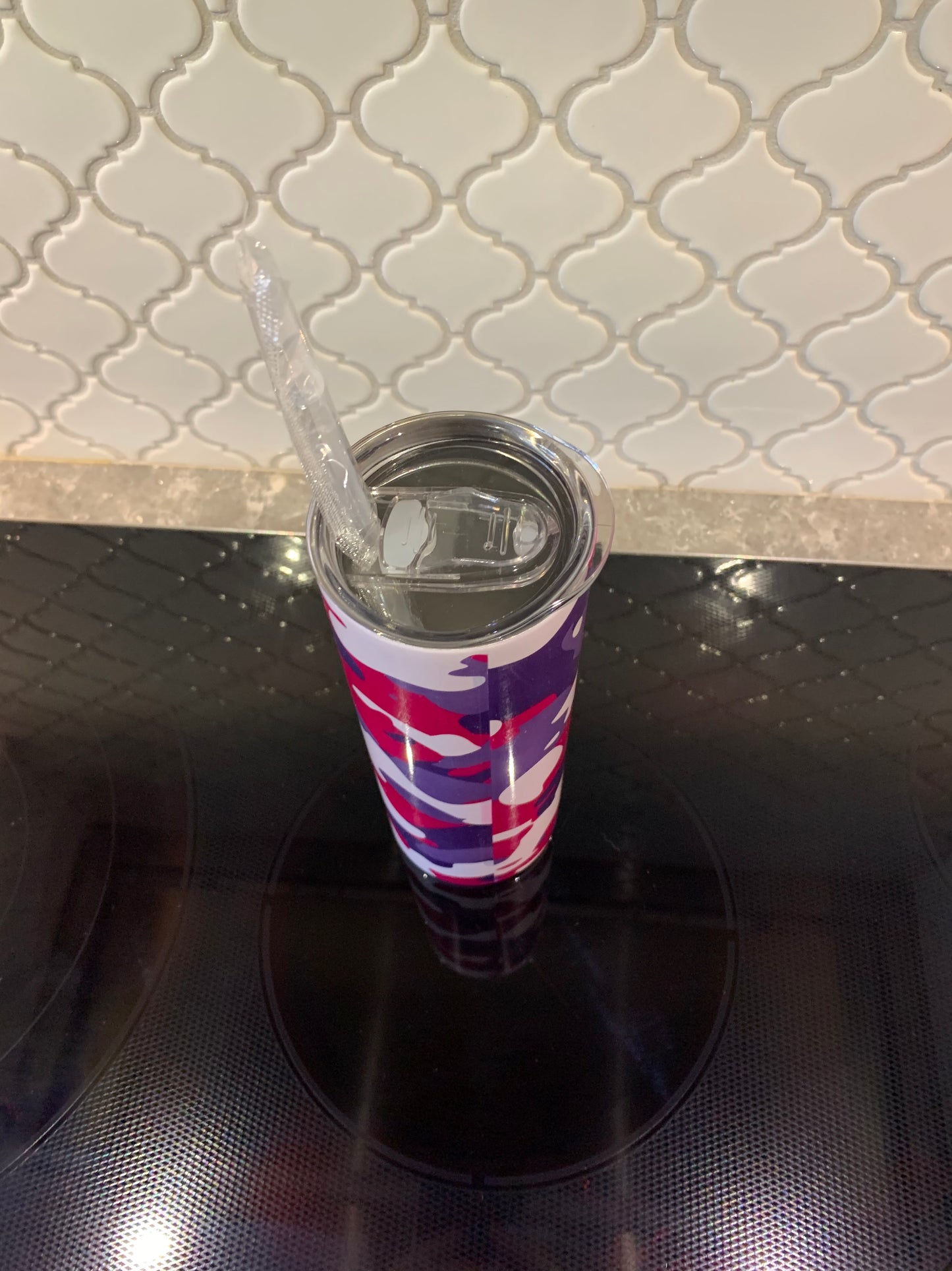 Purple and Red Camo 20oz Skinny Sublimation Tumbler