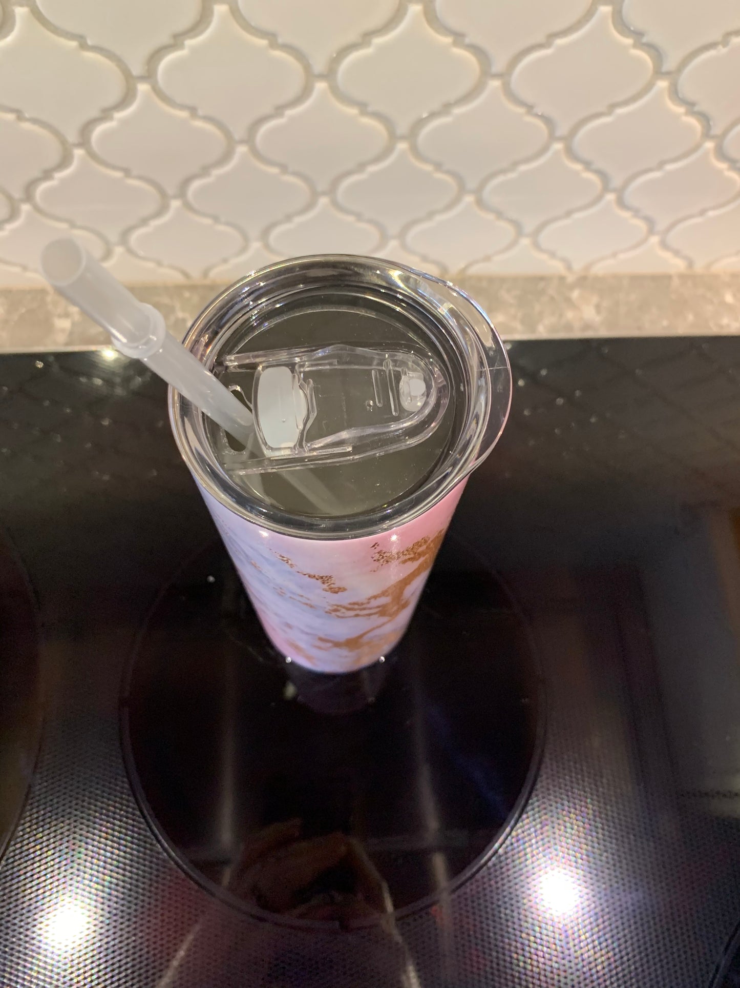 Pink and Blue Marble 20oz Skinny Sublimation Tumbler
