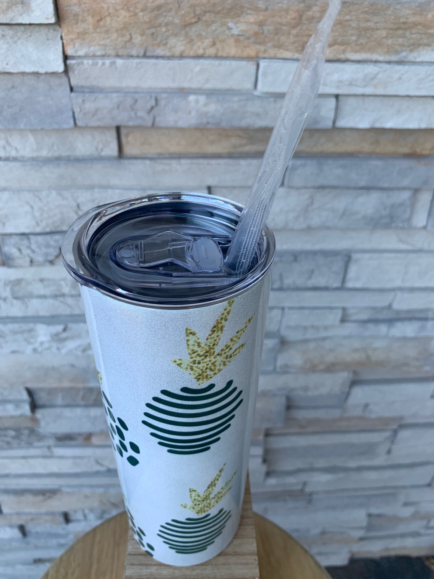 Pineapple Shimmer 20oz Skinny Sublimation Tumbler