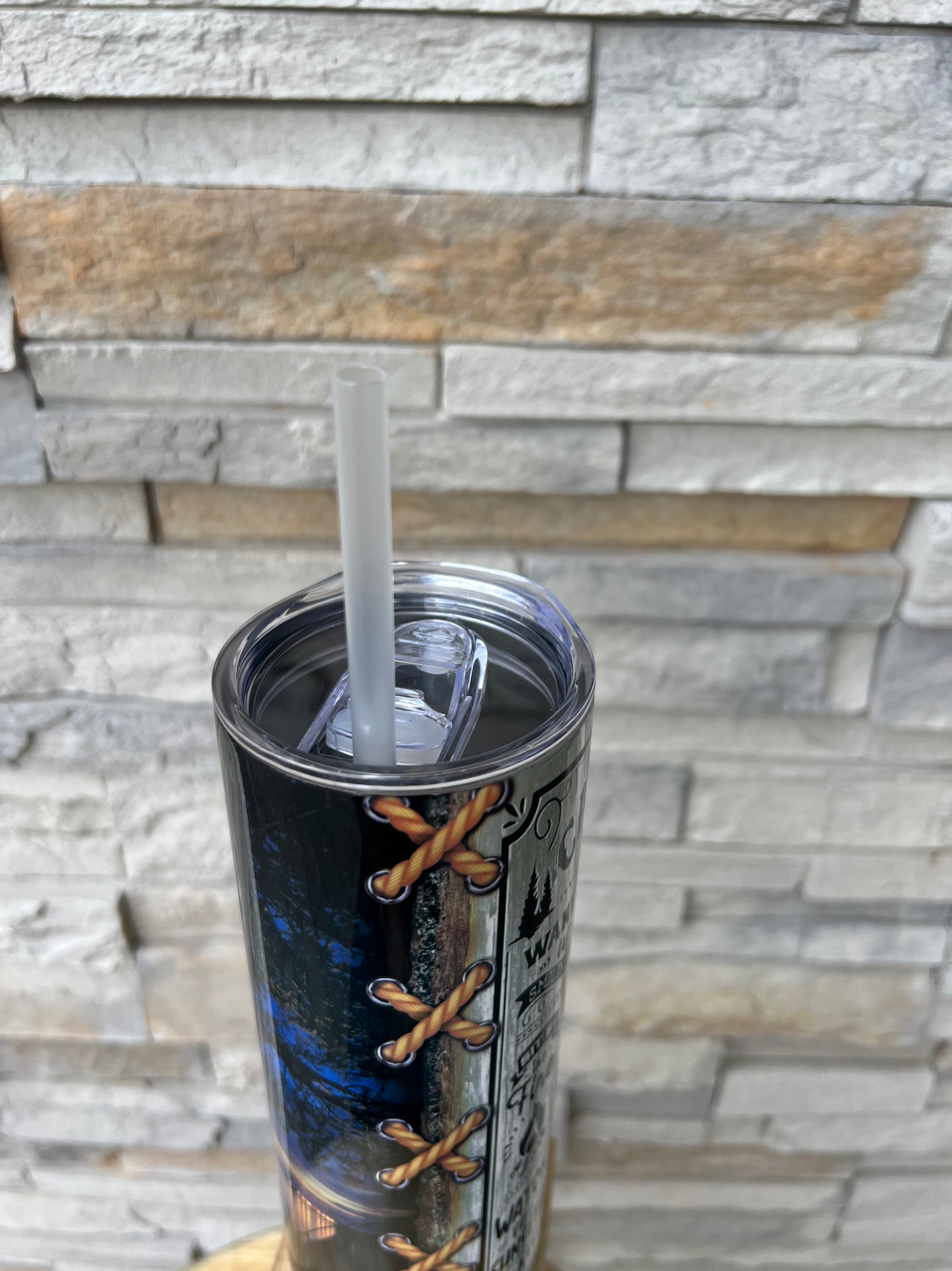 Camping Rules 20oz Skinny Sublimation Tumbler