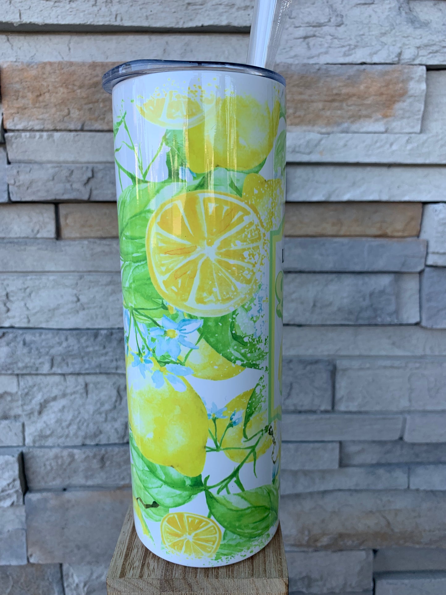 When Life Gives You Lemons Add Vodka 20oz Skinny Sublimation Tumbler