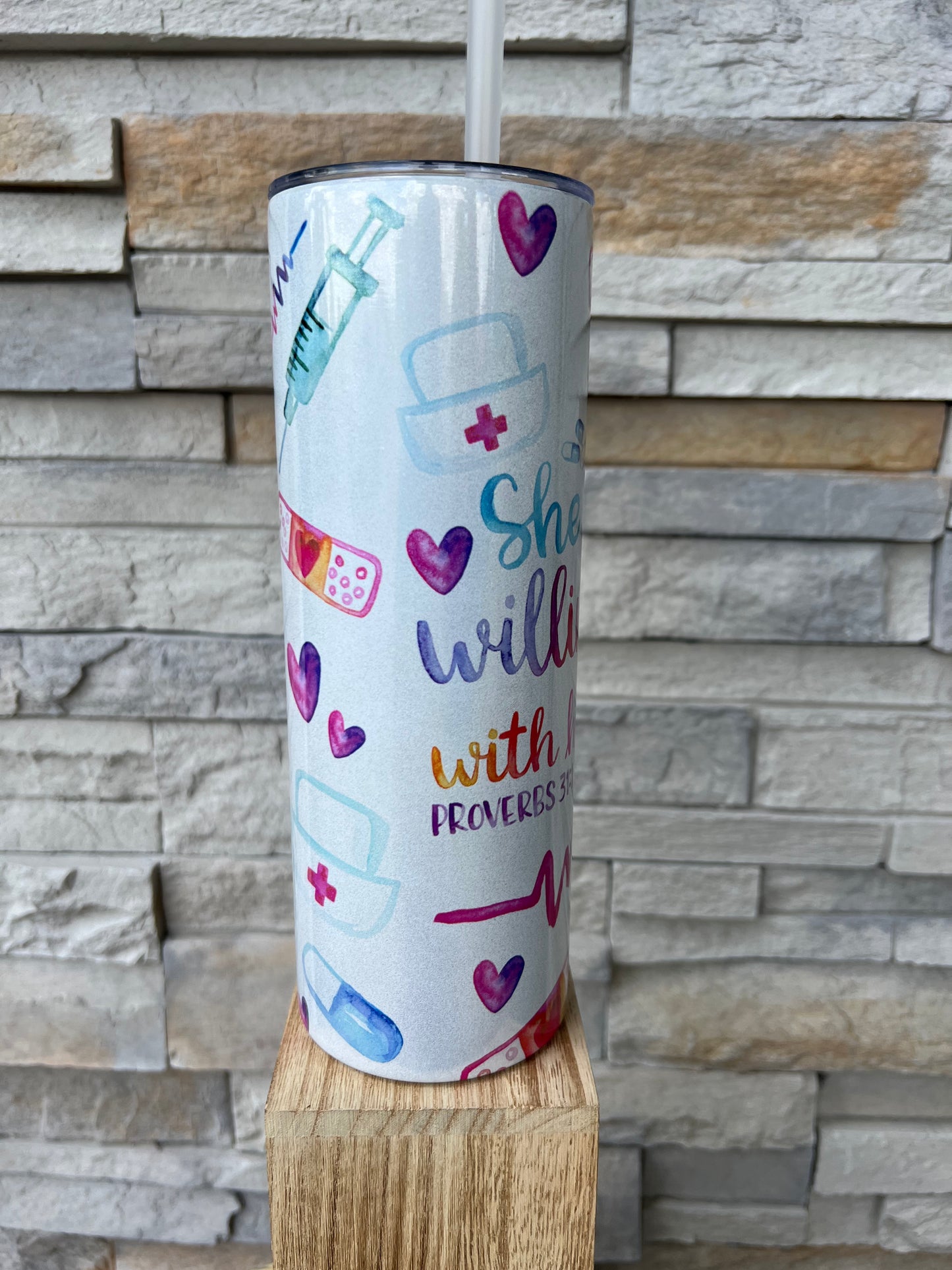 Nurse 20oz Shimmer Skinny Sublimation Tumbler