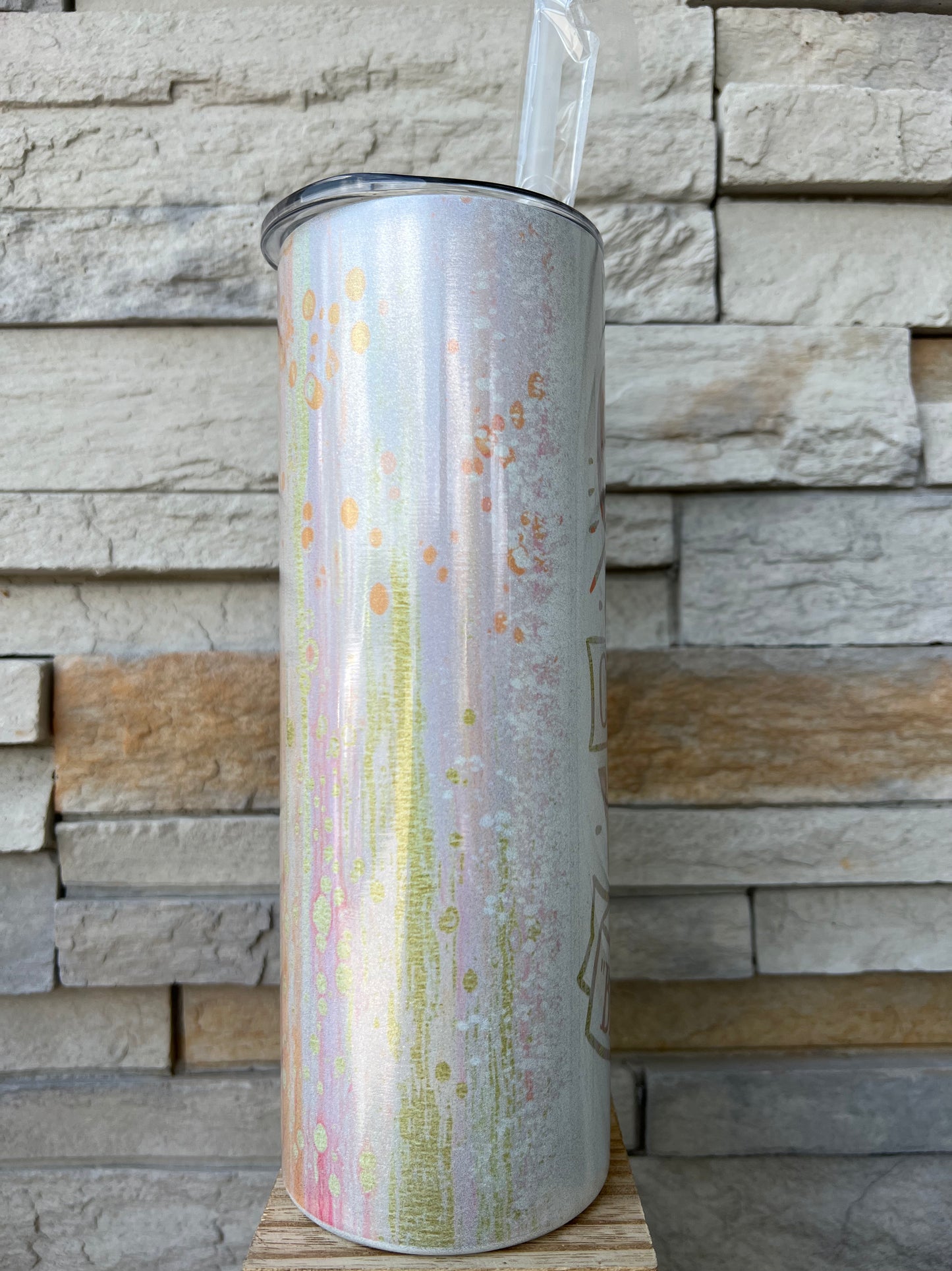 God Did Not Create You To Blend In Faith Shimmer 20oz Skinny Sublimation Tumbler