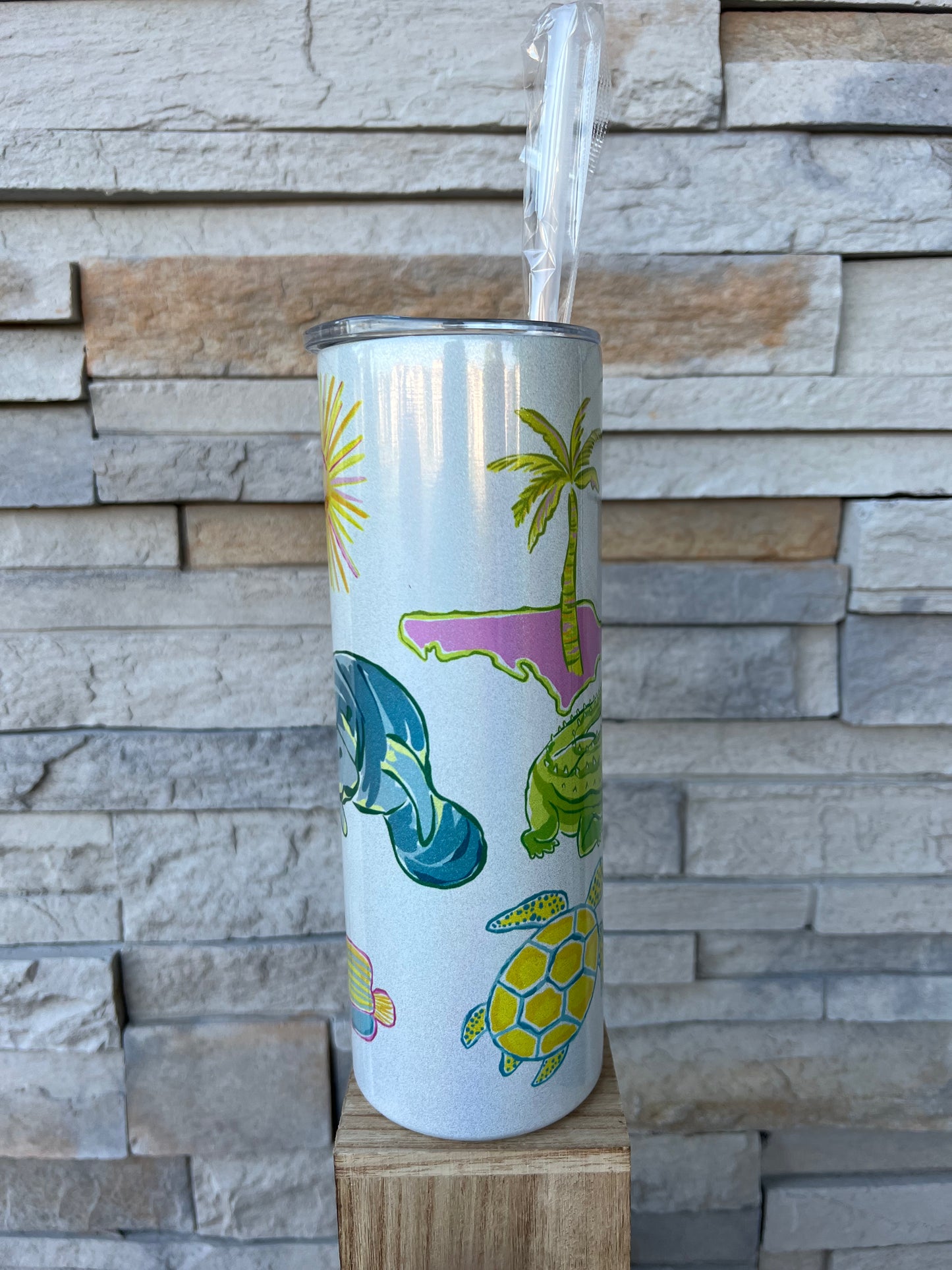 Florida 20oz Shimmer Skinny Sublimation Tumbler