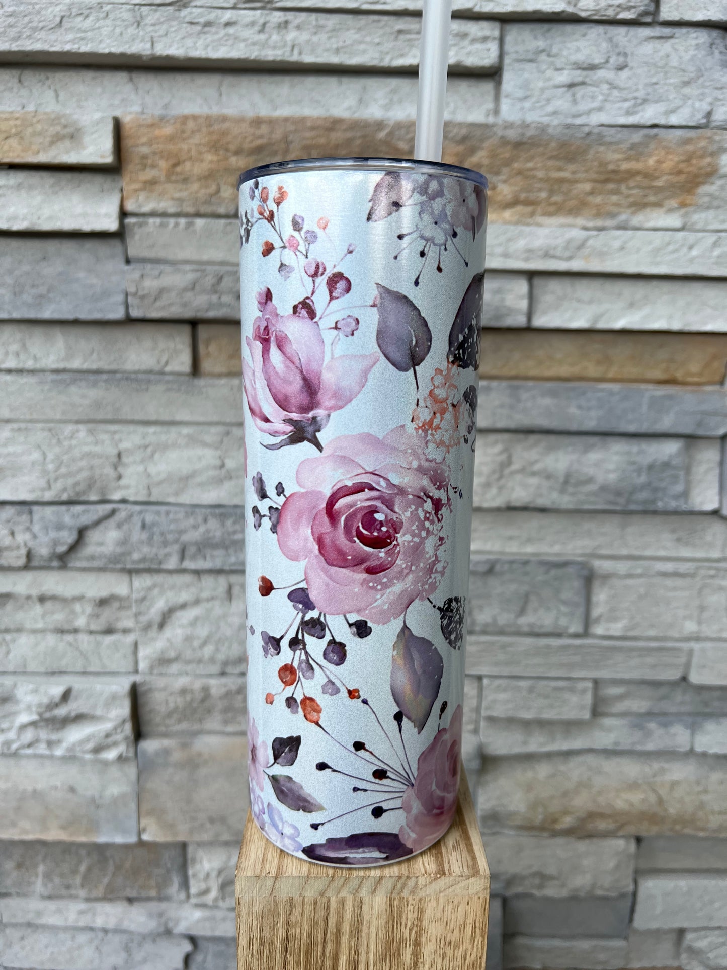 Floral Mom Life 20oz Shimmer Skinny Sublimation Tumbler