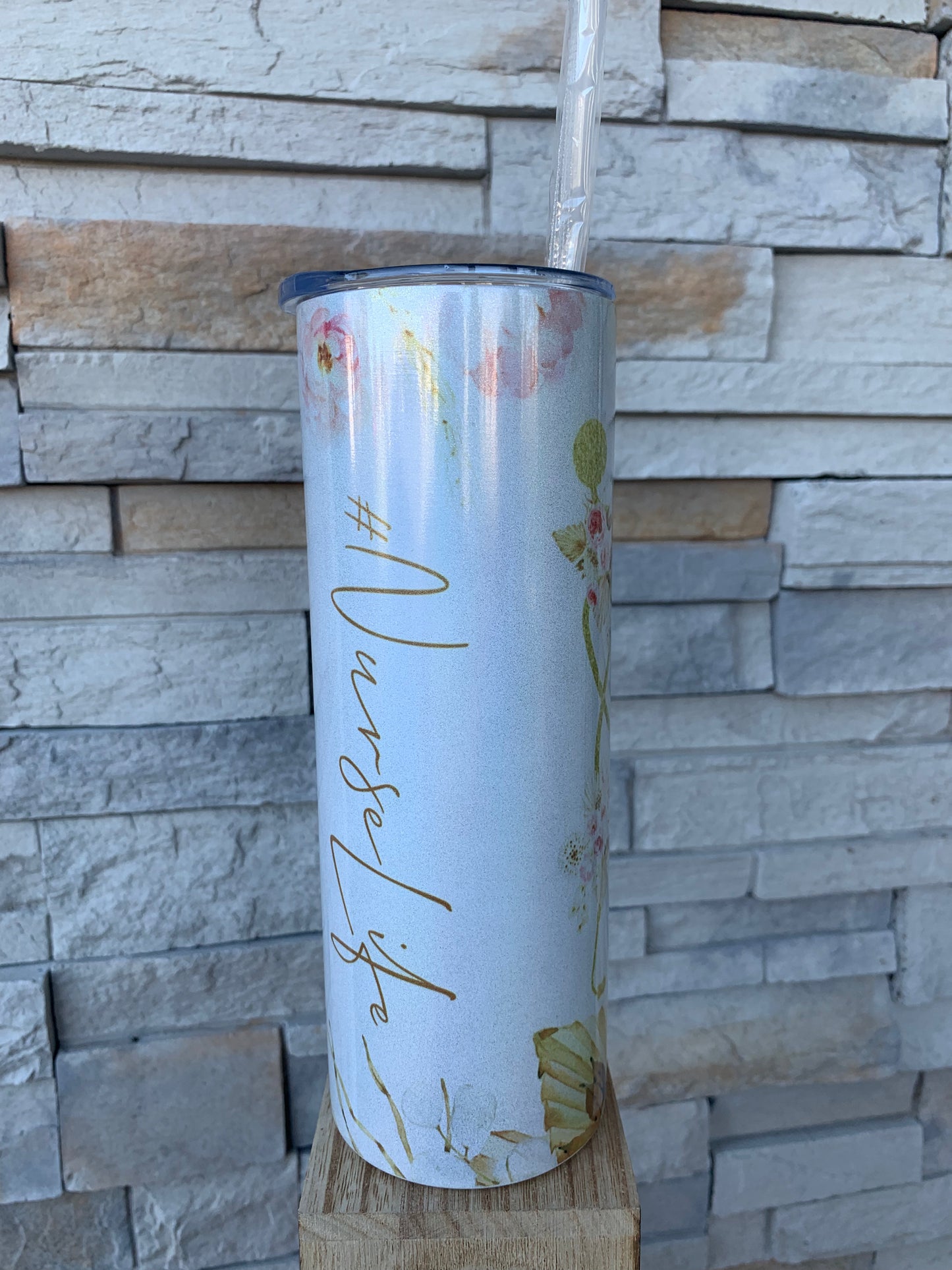 Nurse Life Shimmer 20oz Skinny Sublimation Tumbler