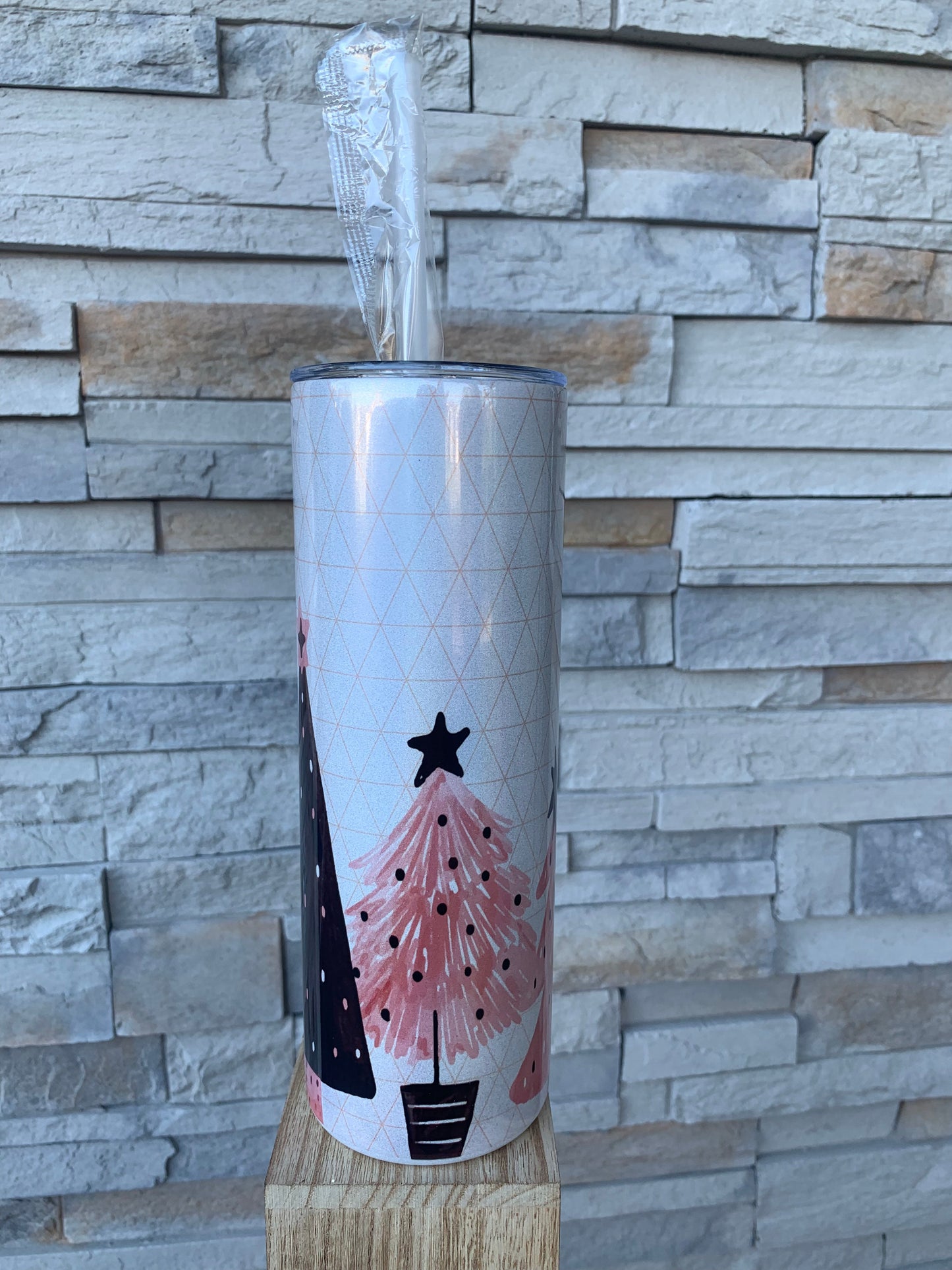 Shimmer Christmas Trees 20oz Skinny Tumbler