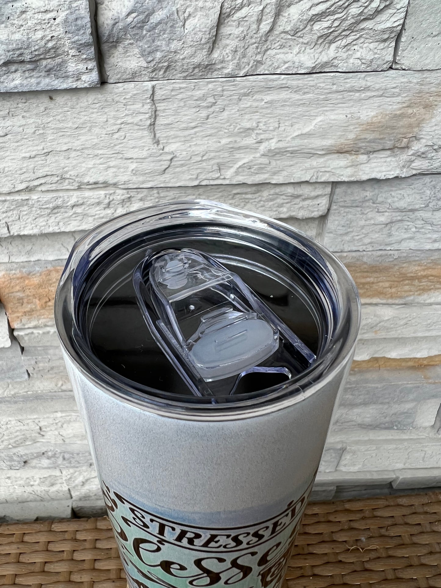 Stressed Blessed And Coffee Obsessed Shimmer 20oz Skinny Sublimation Tumbler