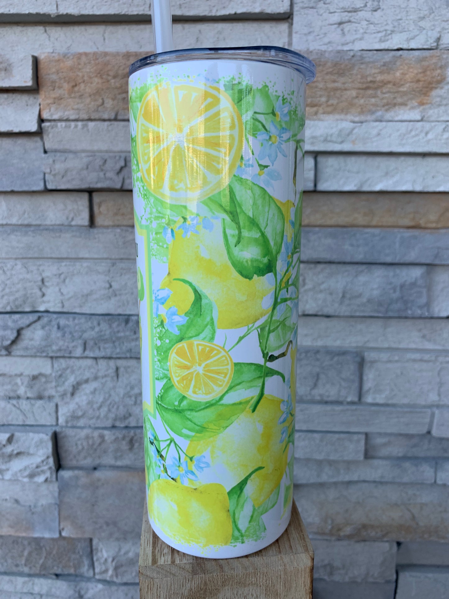 When Life Gives You Lemons Add Vodka 20oz Skinny Sublimation Tumbler