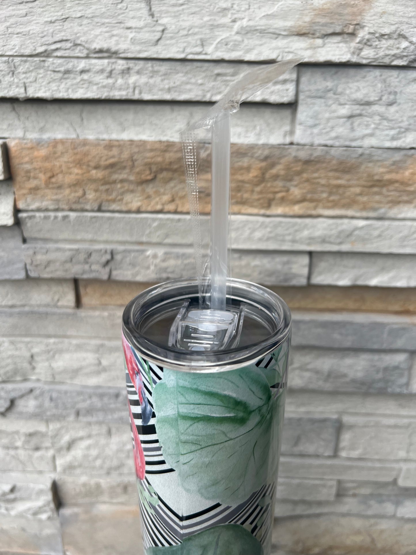 Flamingo Shimmer 20oz Skinny Sublimation Tumbler