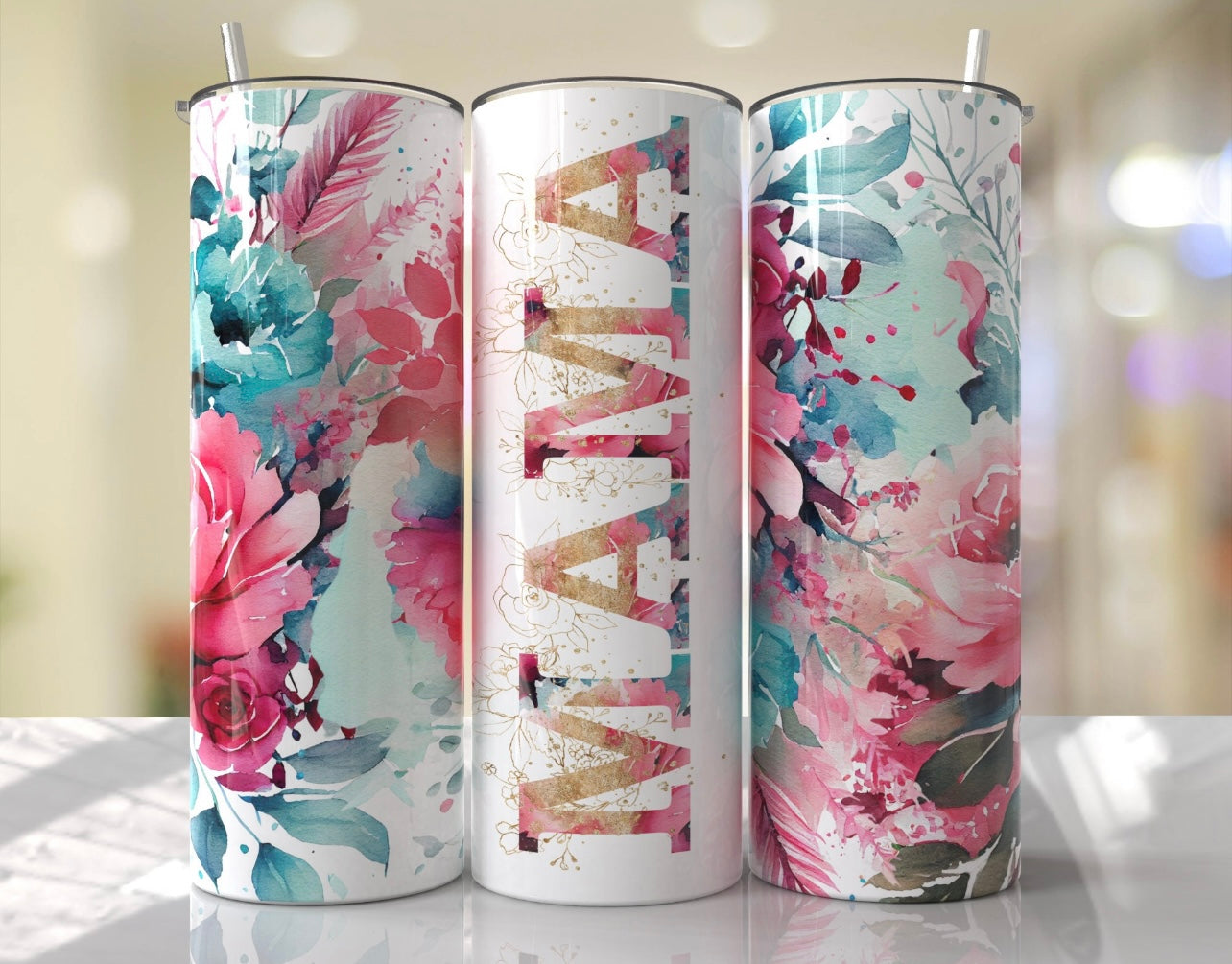Pink and Blue Mama 20oz Shimmer Tumbler