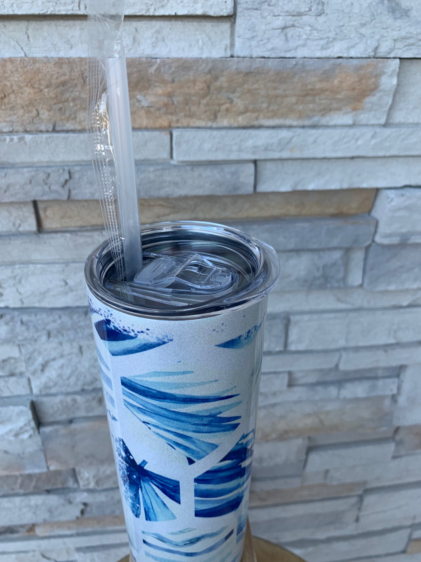 Beach Therapy Shimmer 20oz Skinny Sublimation Tumbler