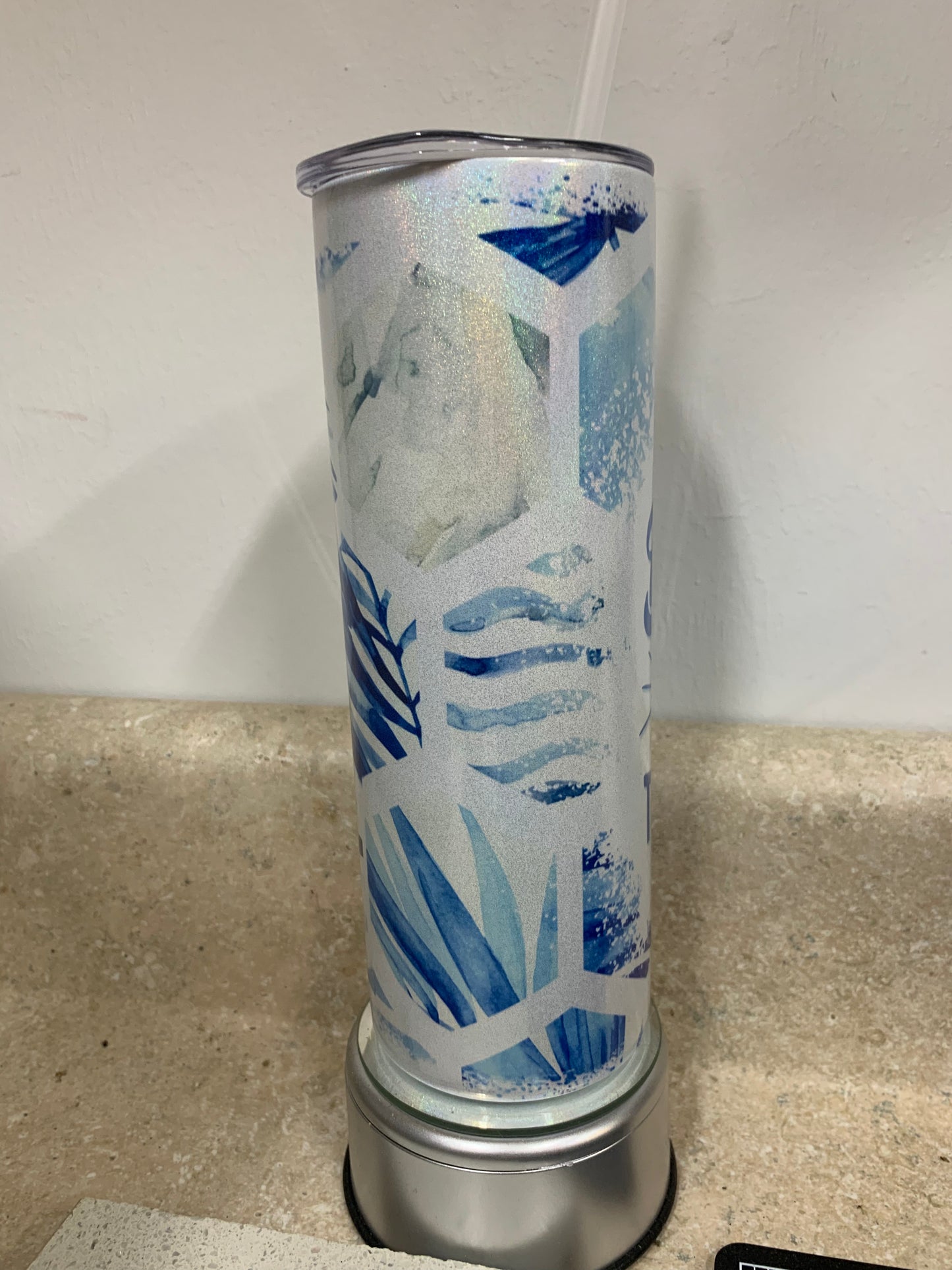 Beach Therapy Shimmer 20oz Skinny Sublimation Tumbler
