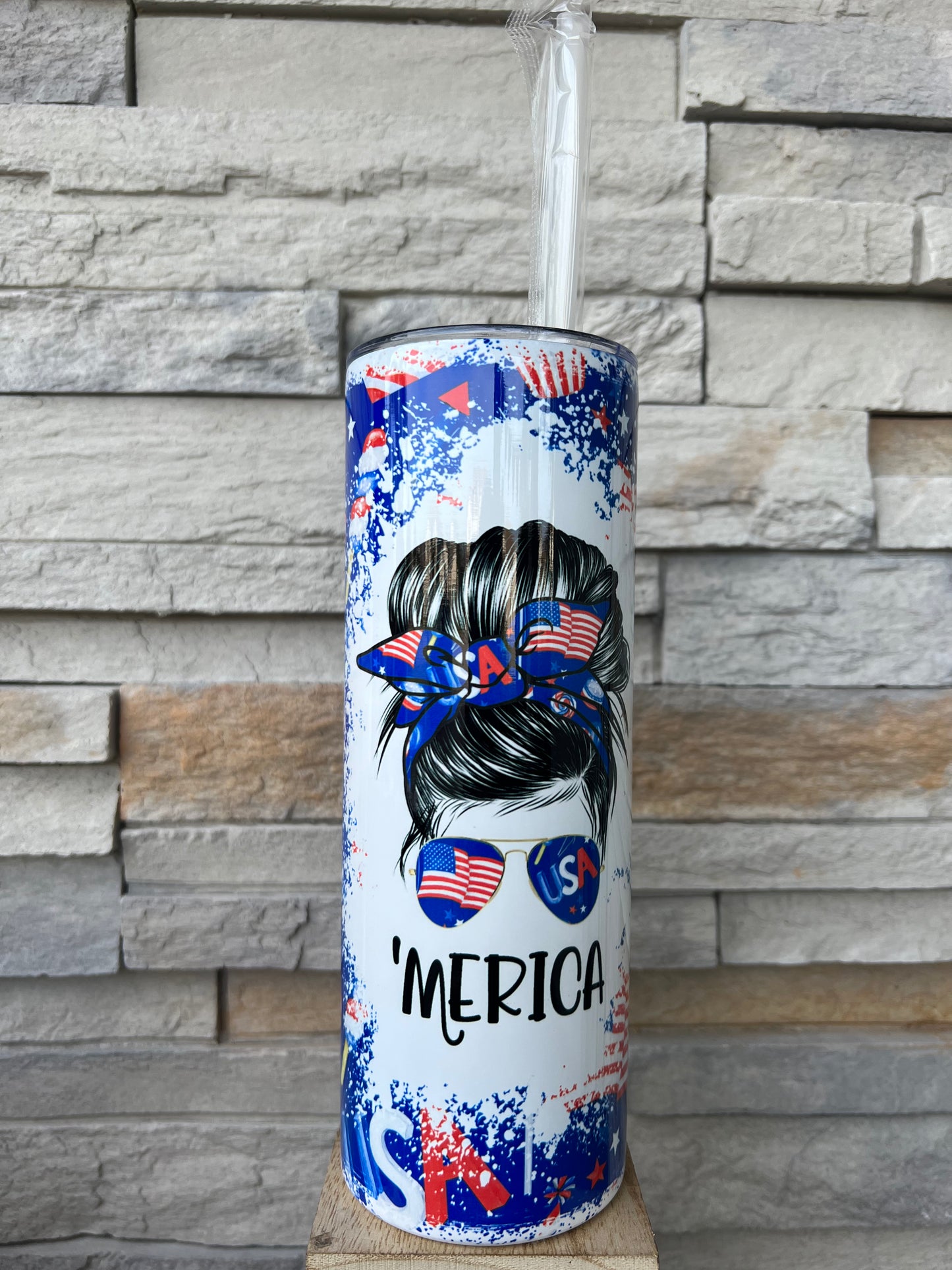 ‘Merica 20oz Skinny Sublimation Tumbler