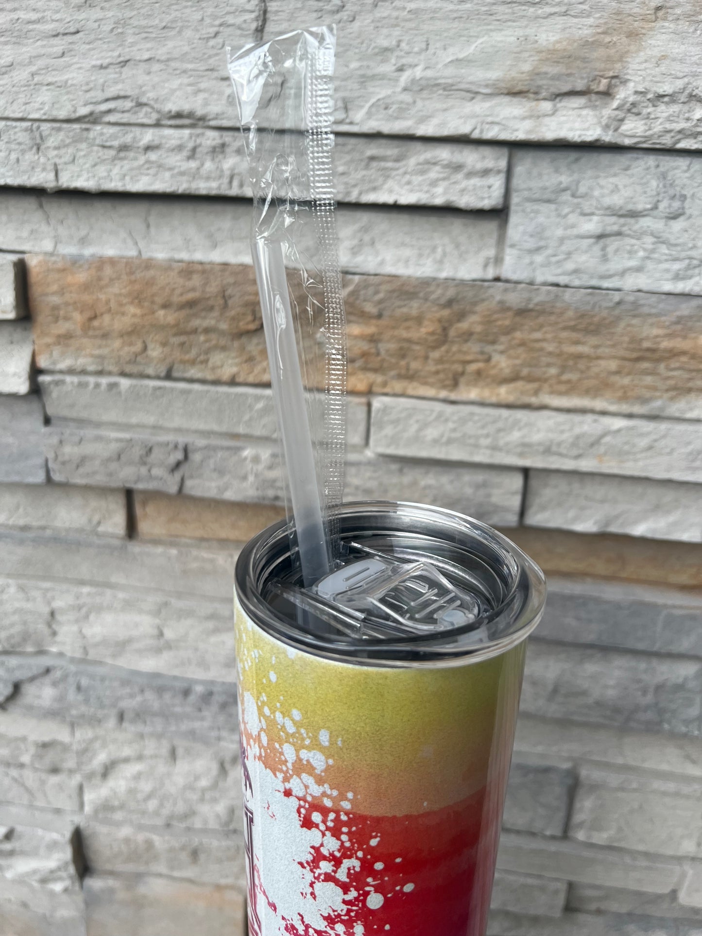 The Beach Is My Happy Place Shimmer 20oz Skinny Sublimation Tumbler