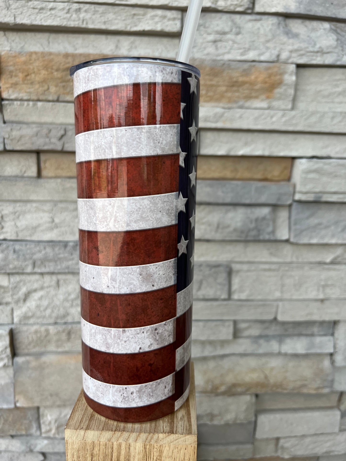 Concrete Colored Flag 20oz Skinny Sublimation Tumbler