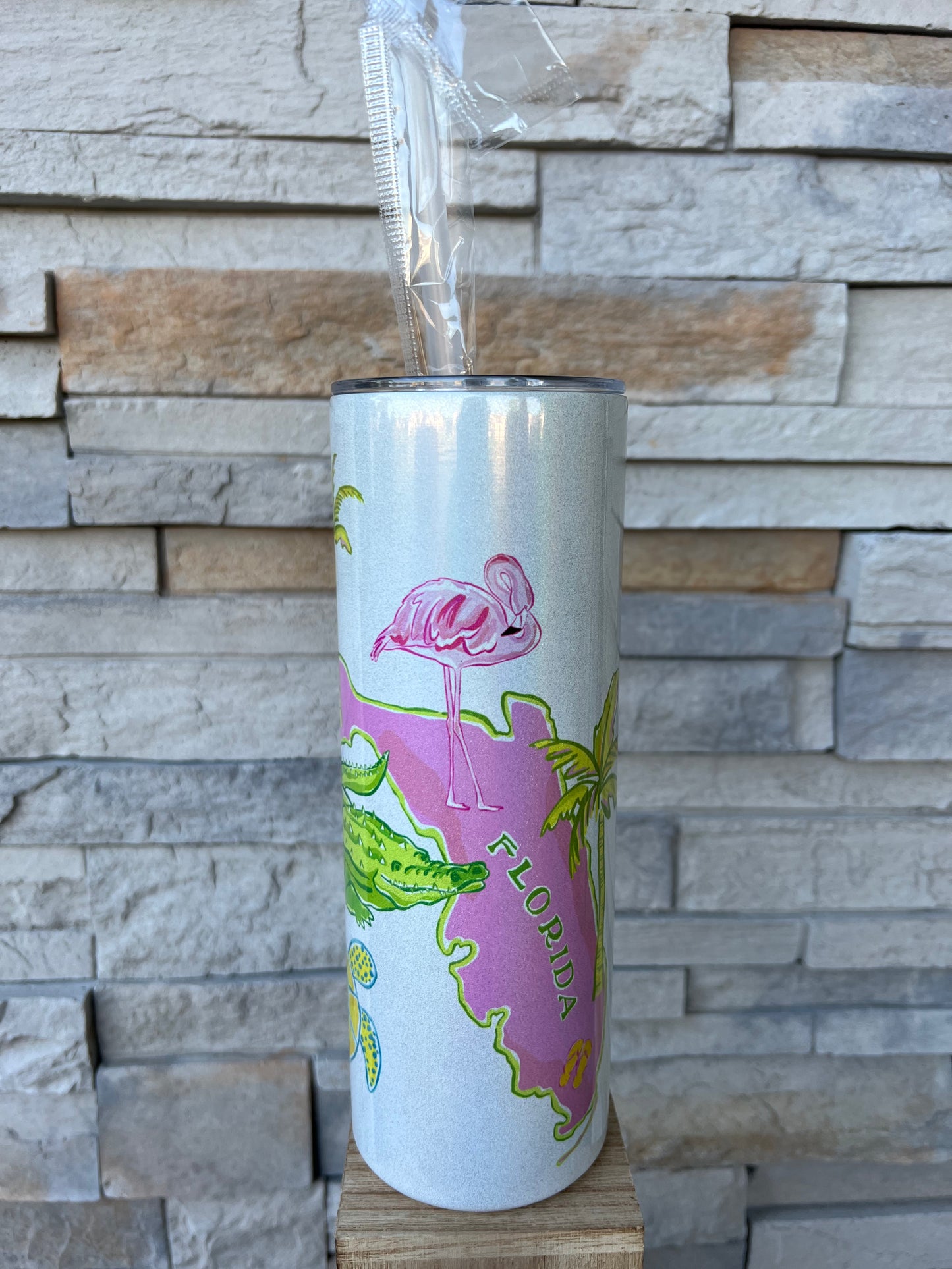 Florida 20oz Shimmer Skinny Sublimation Tumbler