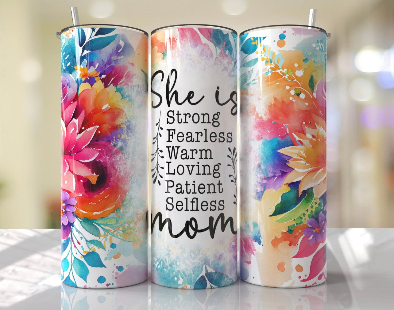 She Is Strong Mom 20oz Shimmer Tumbler