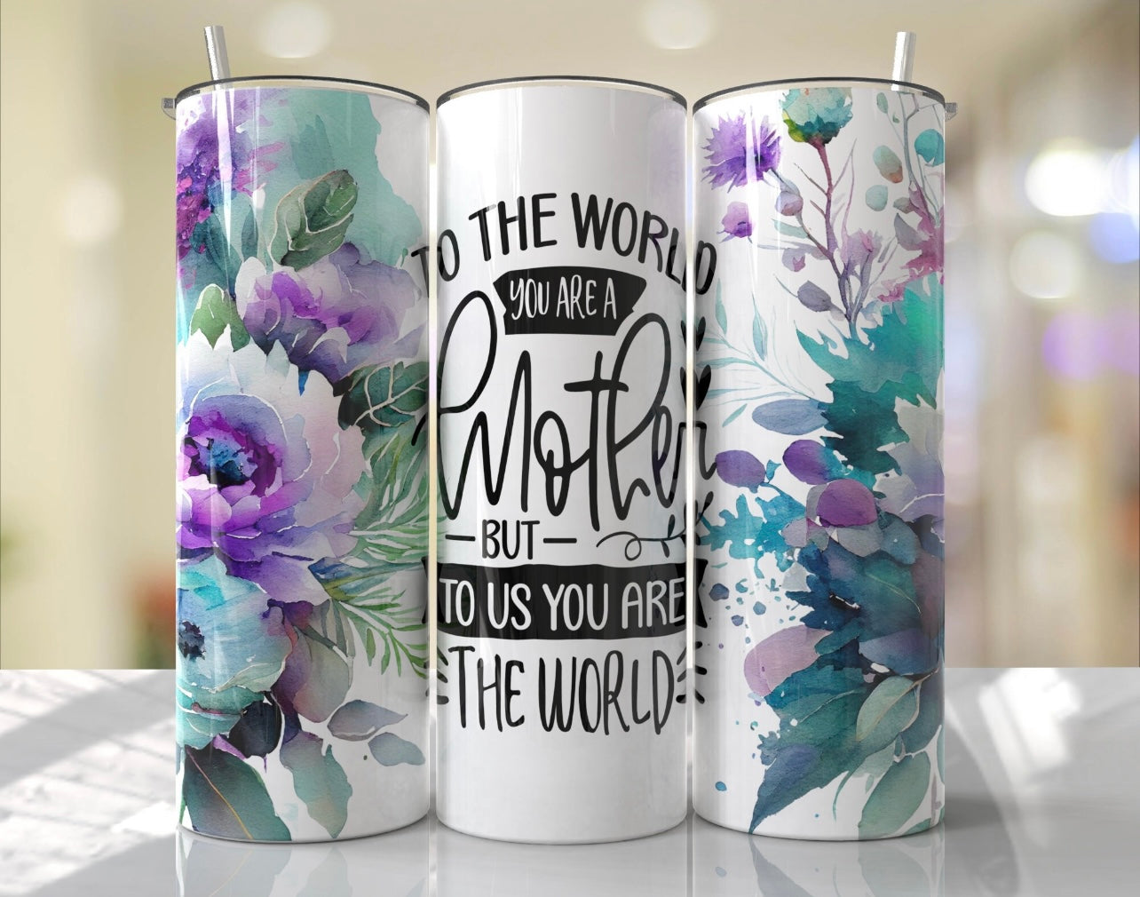 Mothers Day Tumbler Sublimation. Blessed Mama Tumbler By