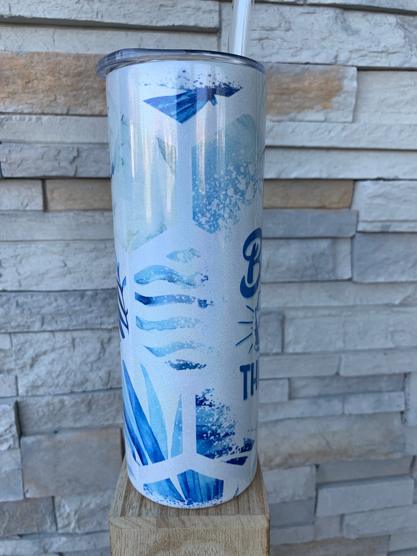 Beach Therapy Shimmer 20oz Skinny Sublimation Tumbler