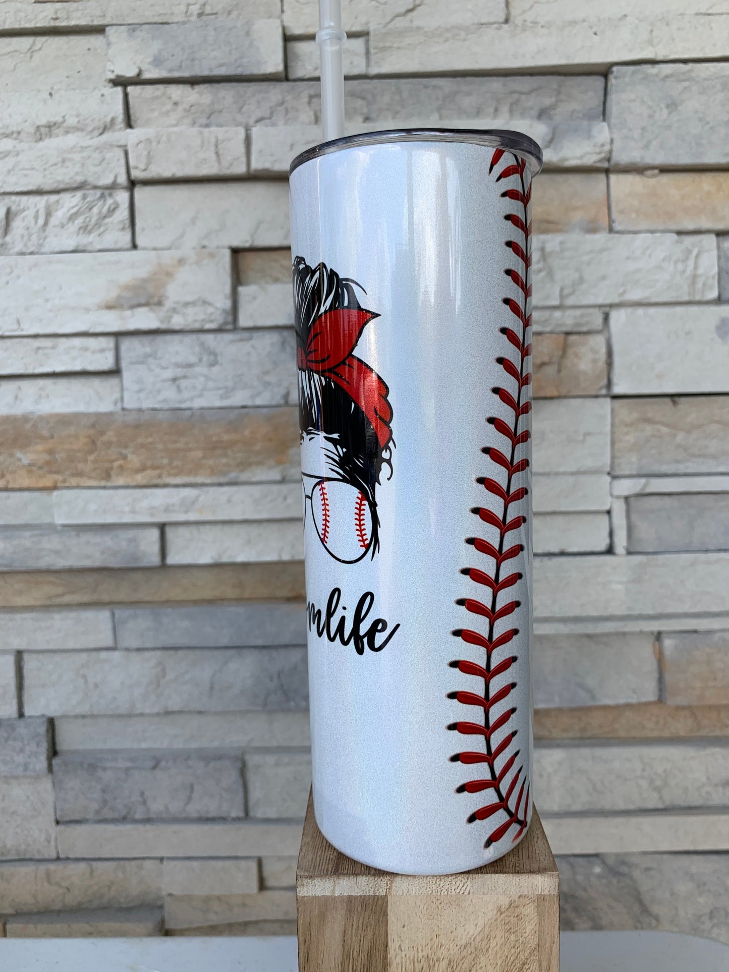 Shimmer Baseball Life 20oz Skinny Tumbler