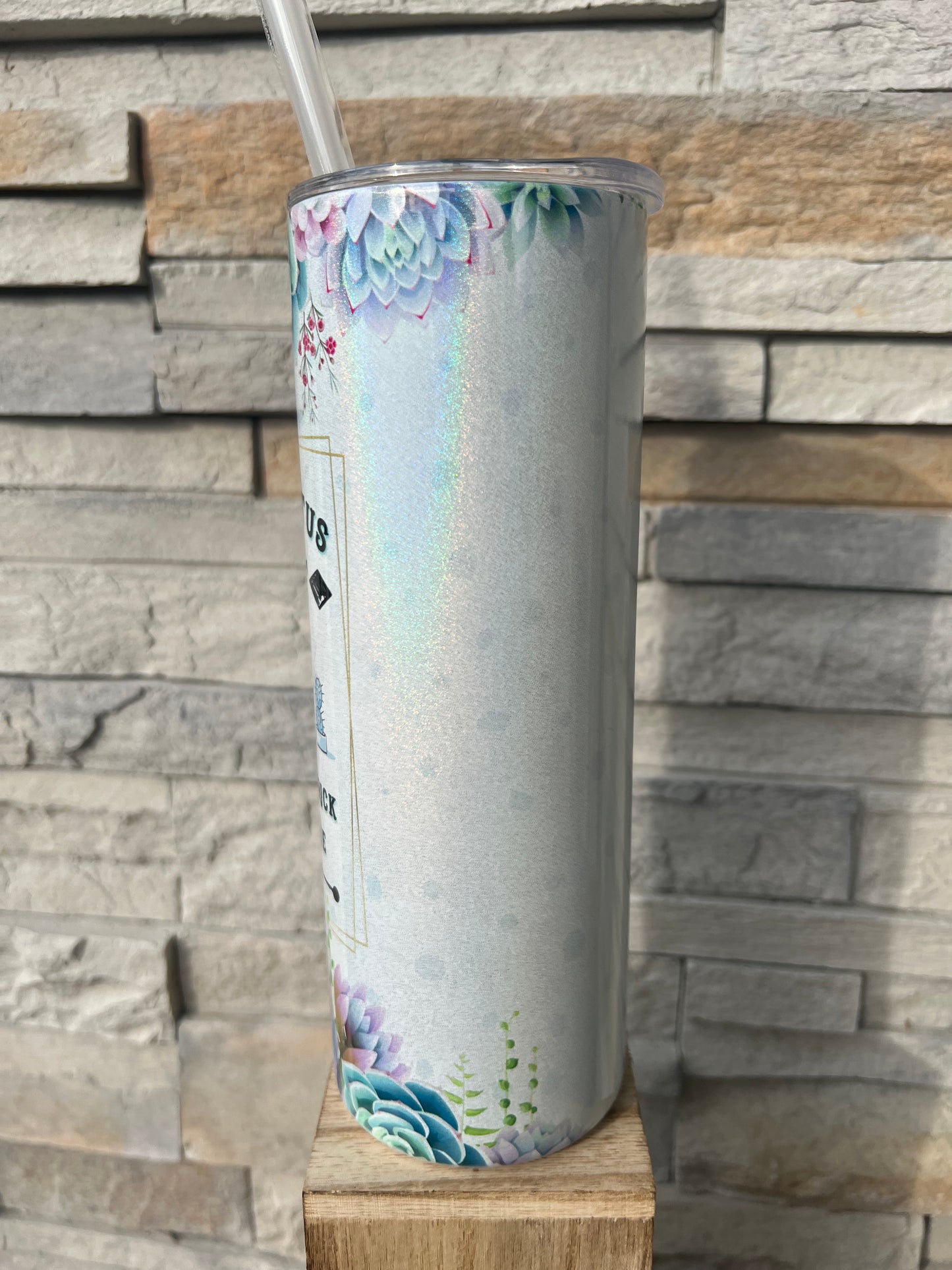 I’m No Cactus Expert Shimmer 20oz Skinny Sublimation Tumbler