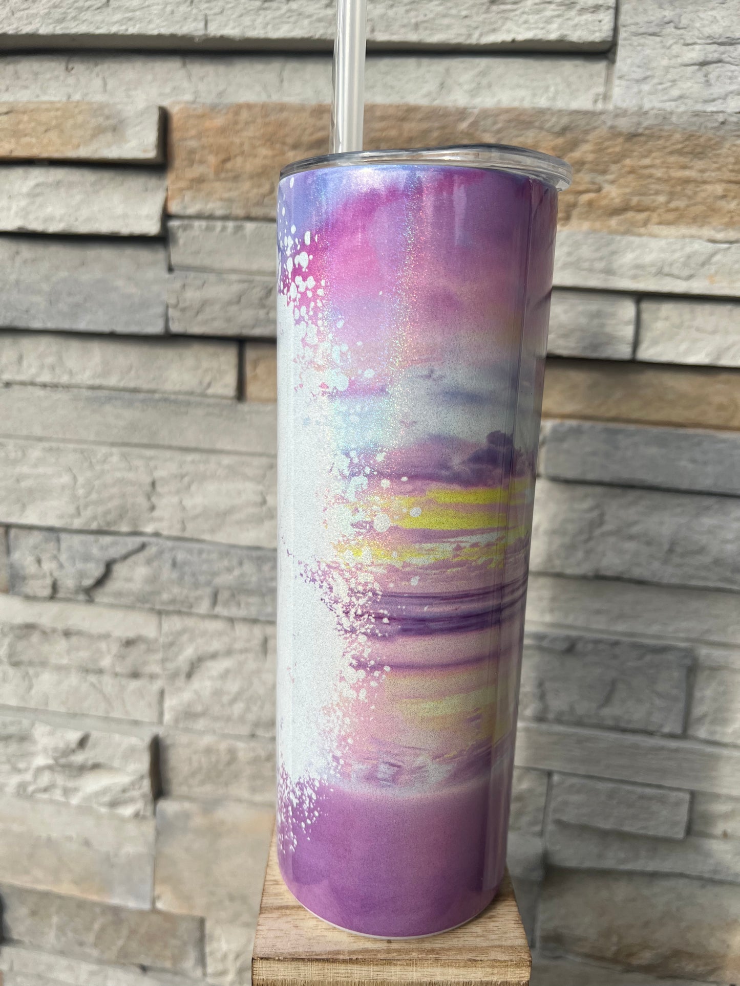 Beach Rules Shimmer 20oz Skinny Sublimation Tumbler