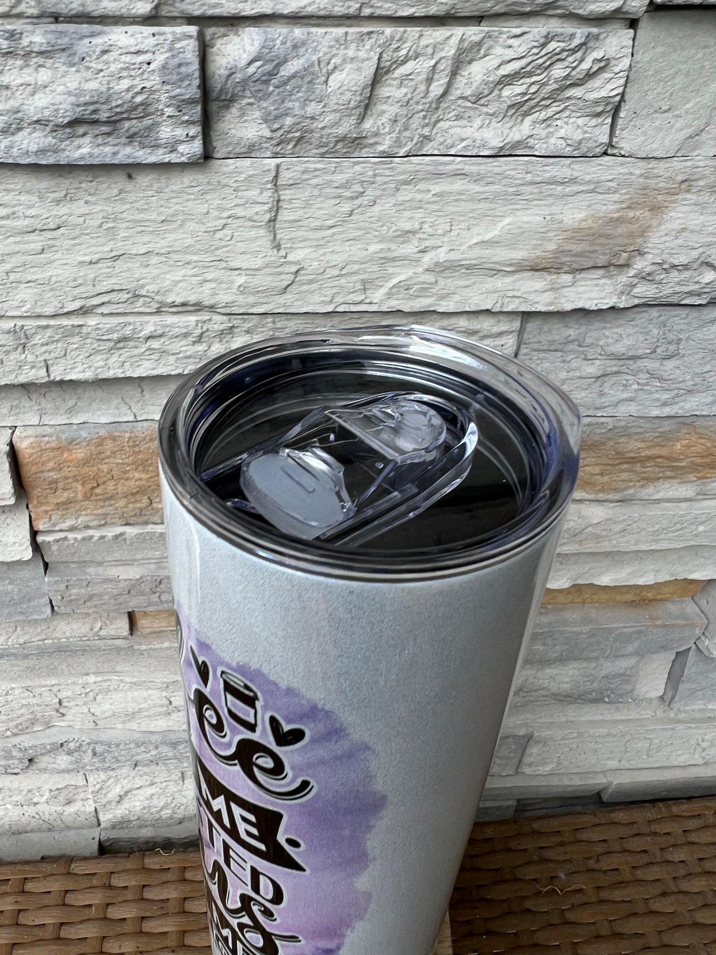 Coffee Gets Me Started Shimmer 20oz Skinny Sublimation Tumbler