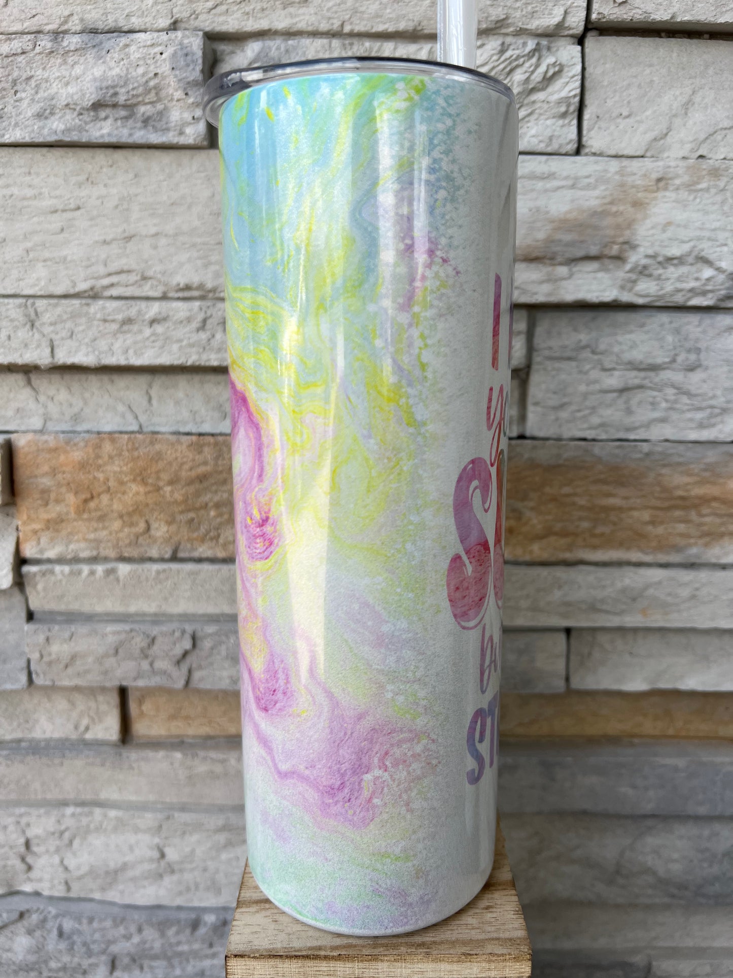 Stay In Your Lane Shimmer 20oz Skinny Sublimation Tumbler