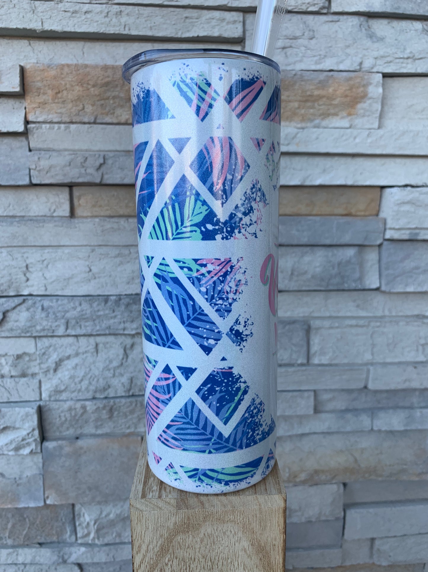 Vacay Mode Shimmer 20oz Skinny Sublimation Tumbler