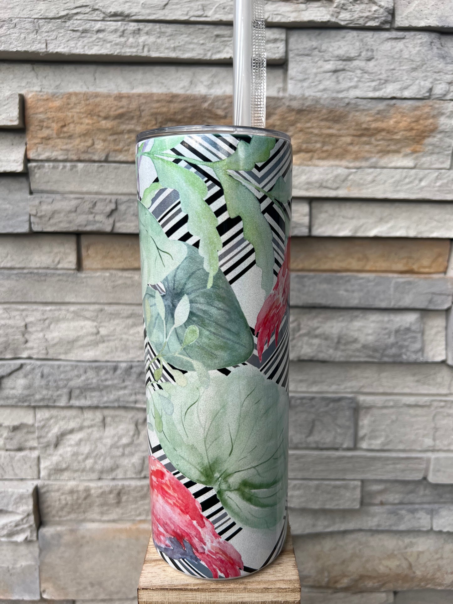 Flamingo Shimmer 20oz Skinny Sublimation Tumbler
