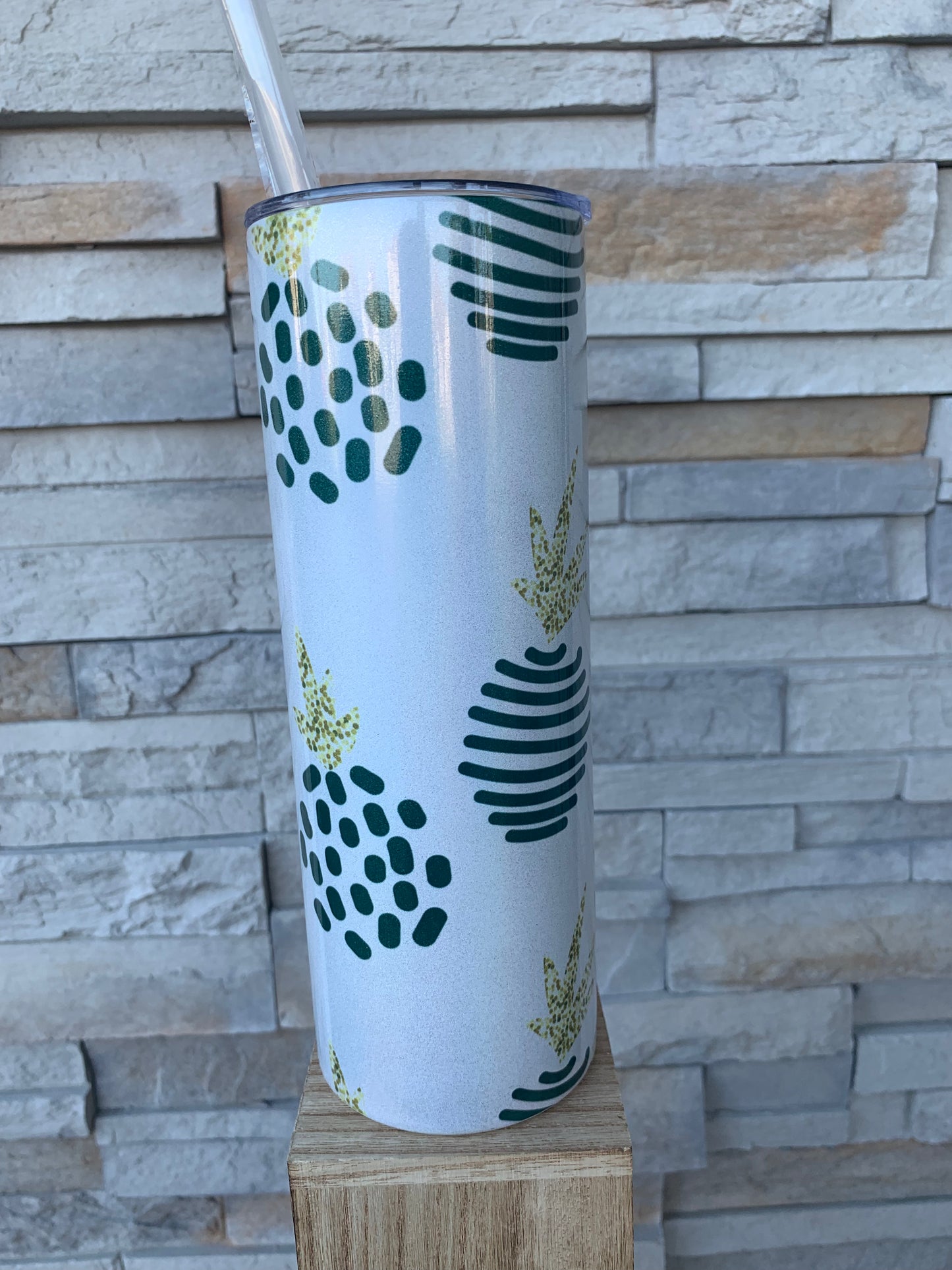 Pineapple Shimmer 20oz Skinny Sublimation Tumbler