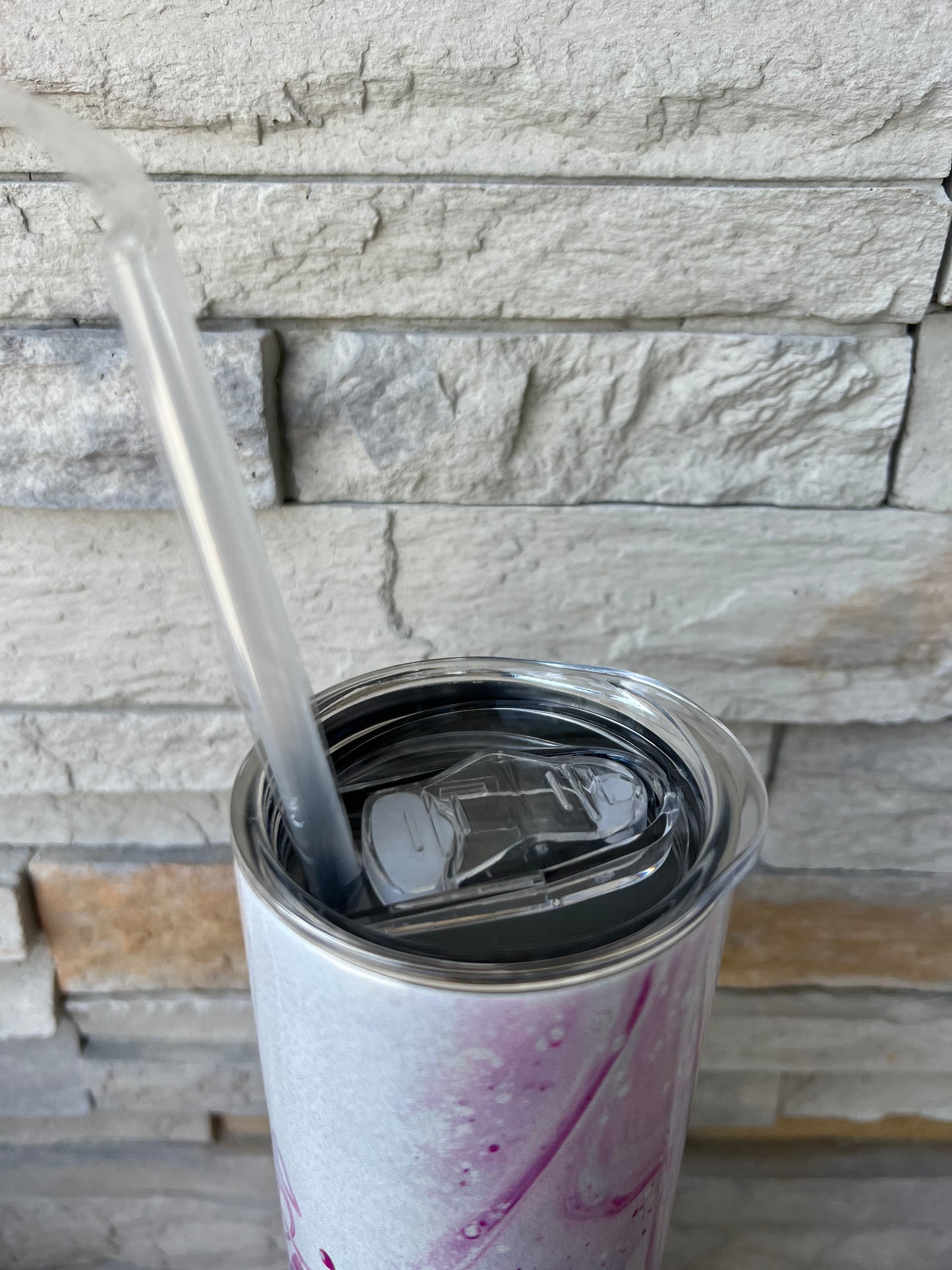 Faith Can Move Mountains Shimmer 20oz Skinny Sublimation Tumbler