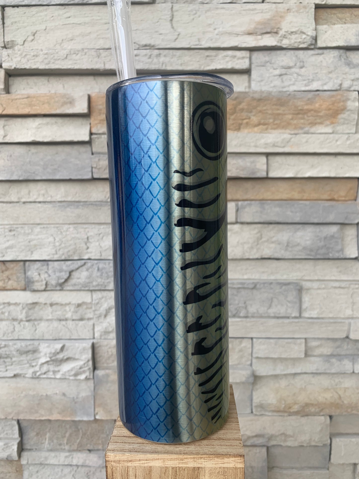 Silver Fishing Lure 20oz Skinny Tumbler