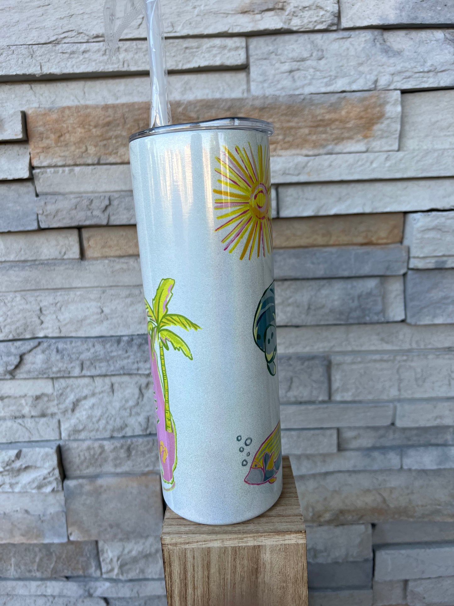 Florida 20oz Shimmer Skinny Sublimation Tumbler