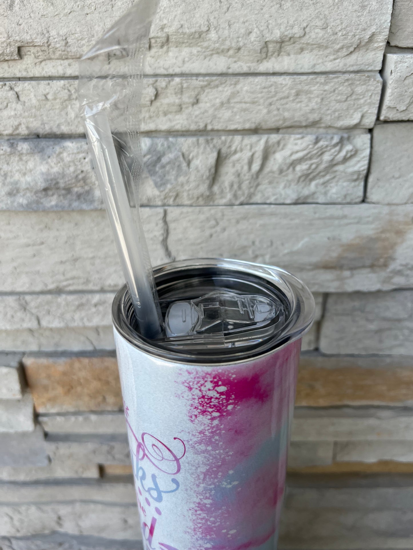 Give Thanks Faith Shimmer 20oz Skinny Sublimation Tumbler