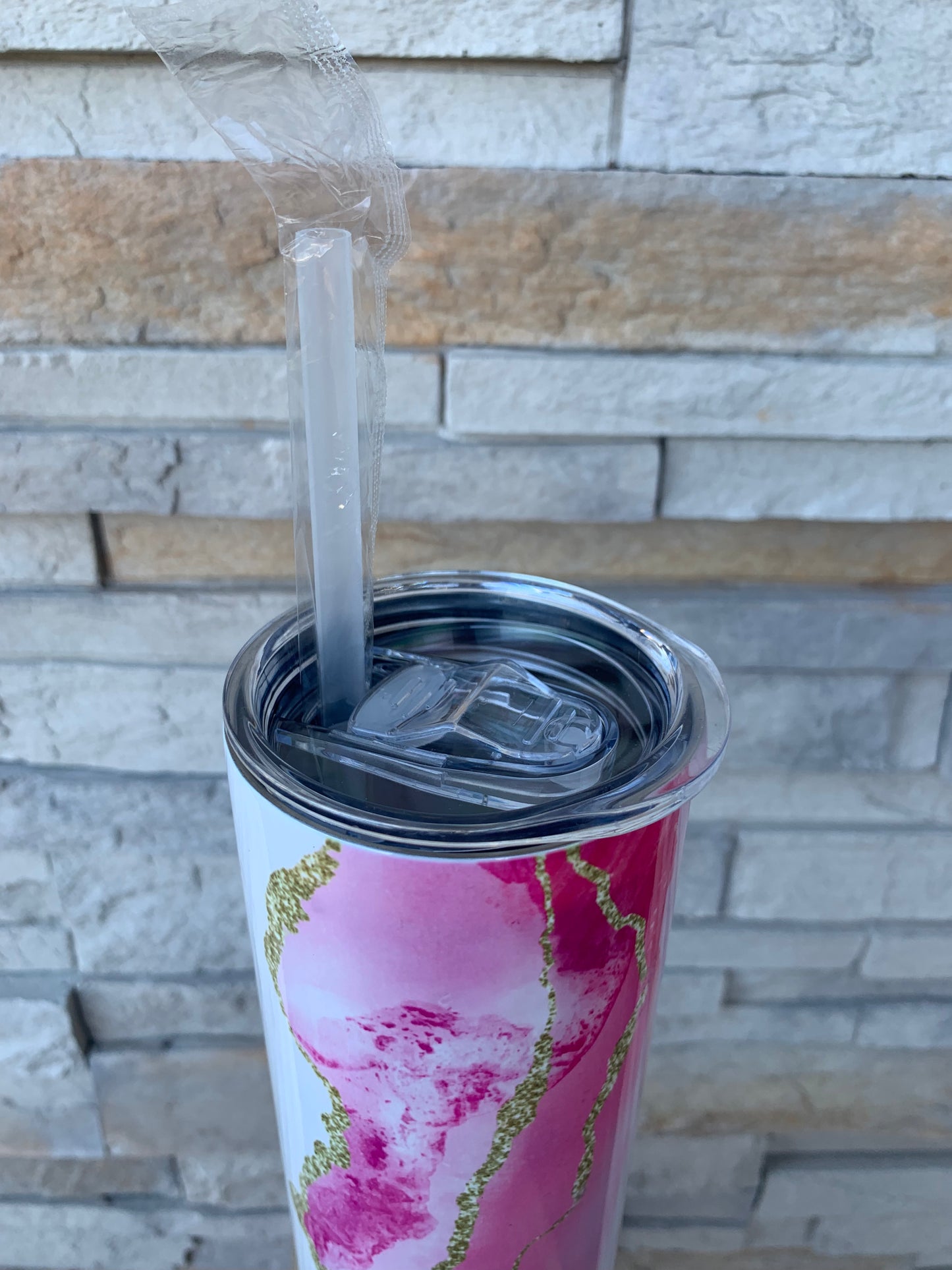 Just a Girl Boss Building Her Empire Shimmer 20oz Skinny Sublimation Tumbler