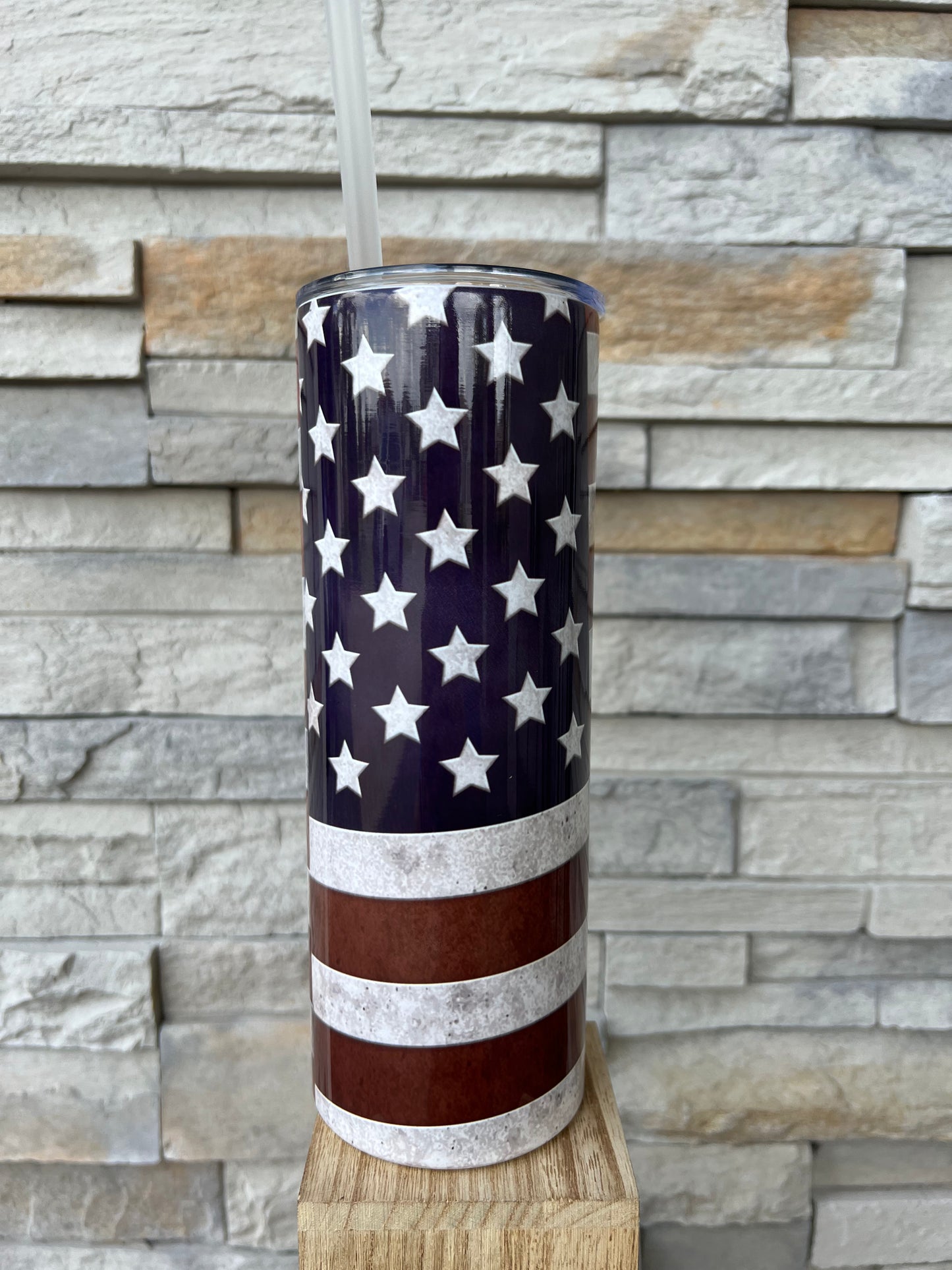 Concrete Colored Flag 20oz Skinny Sublimation Tumbler