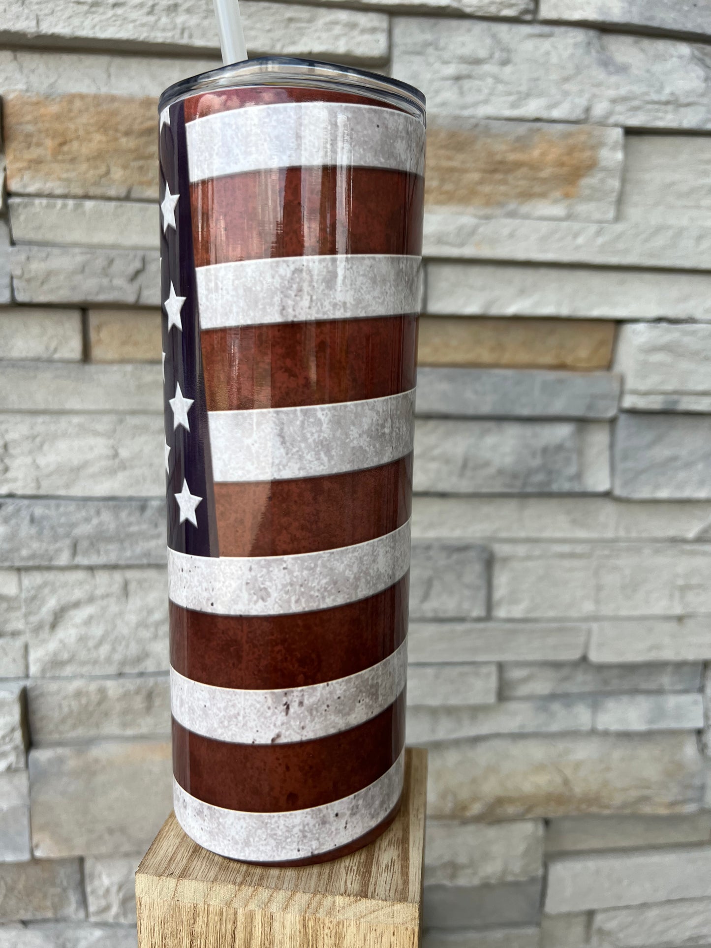 Concrete Colored Flag 20oz Skinny Sublimation Tumbler
