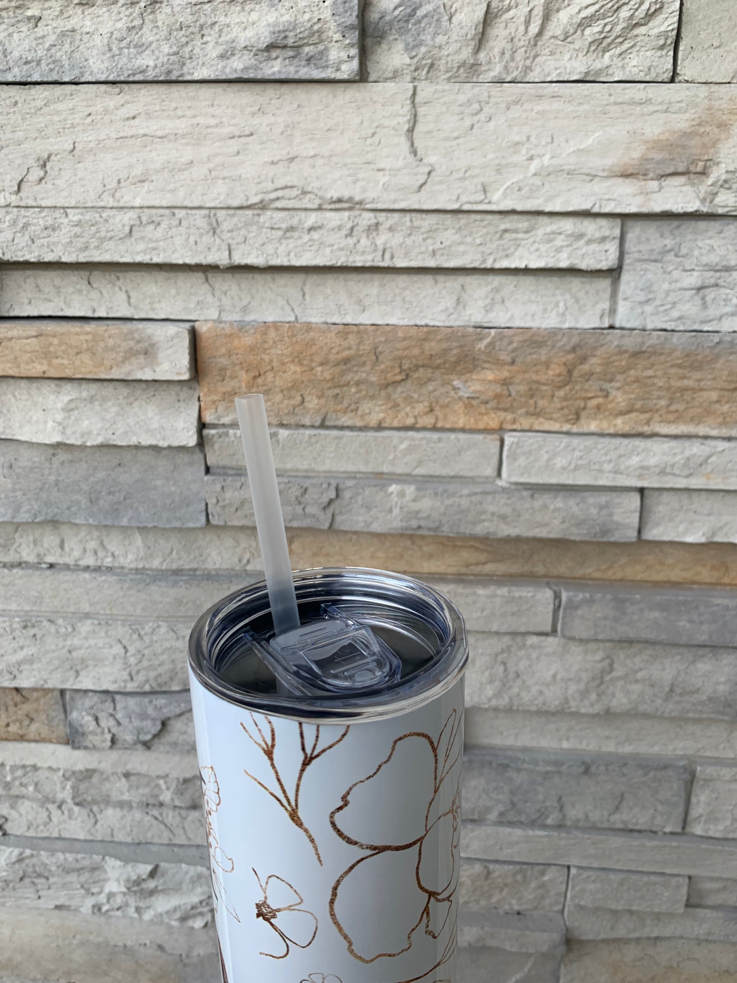 Gold Foil Floral Mom 20oz Skinny Tumbler